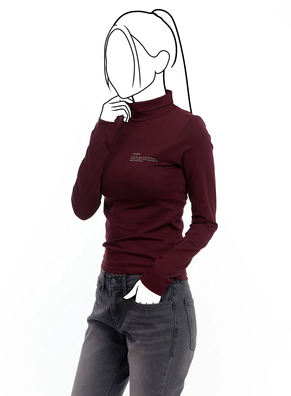 Bavlnené tričko s rolákom a nápisom