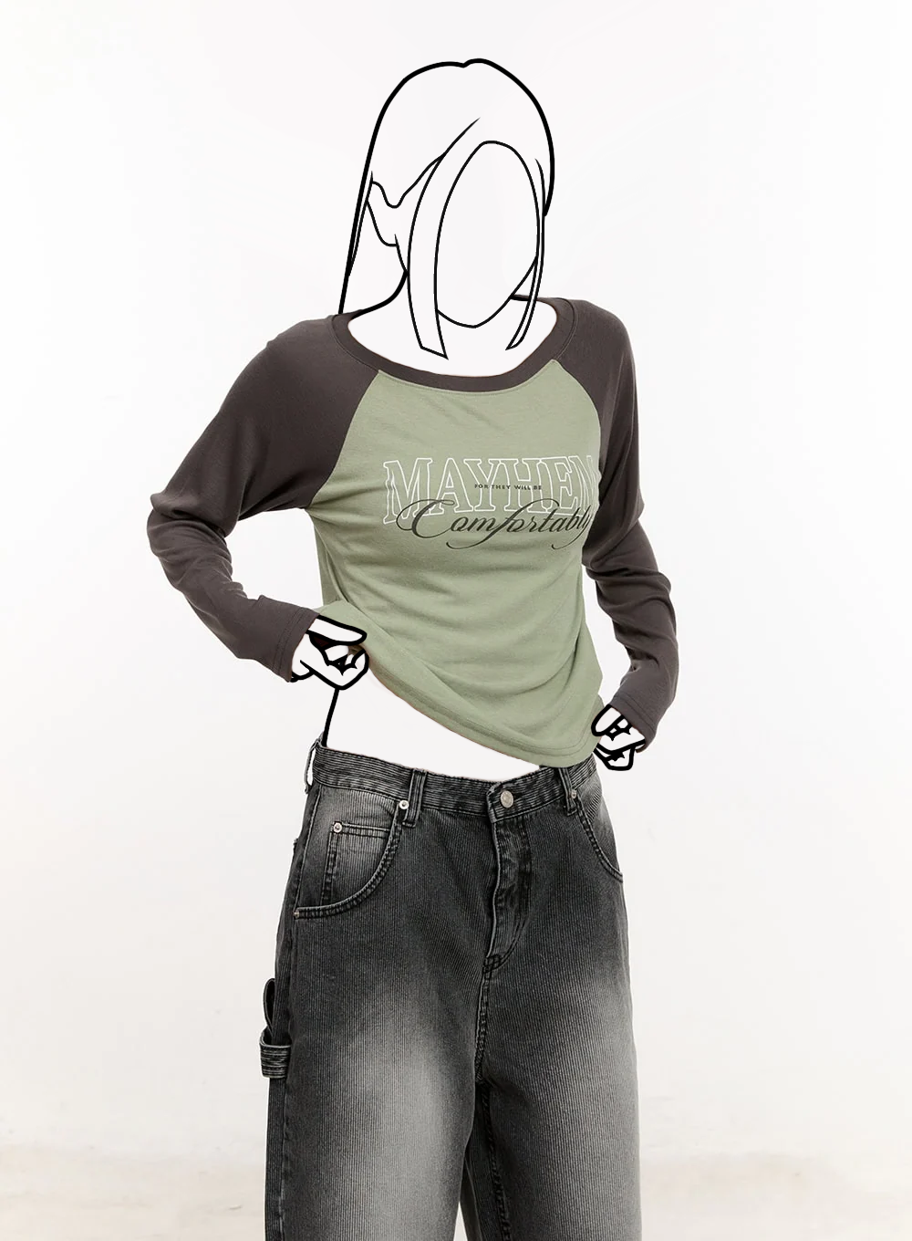 Dvojfarebný off-shoulder top s grafikou