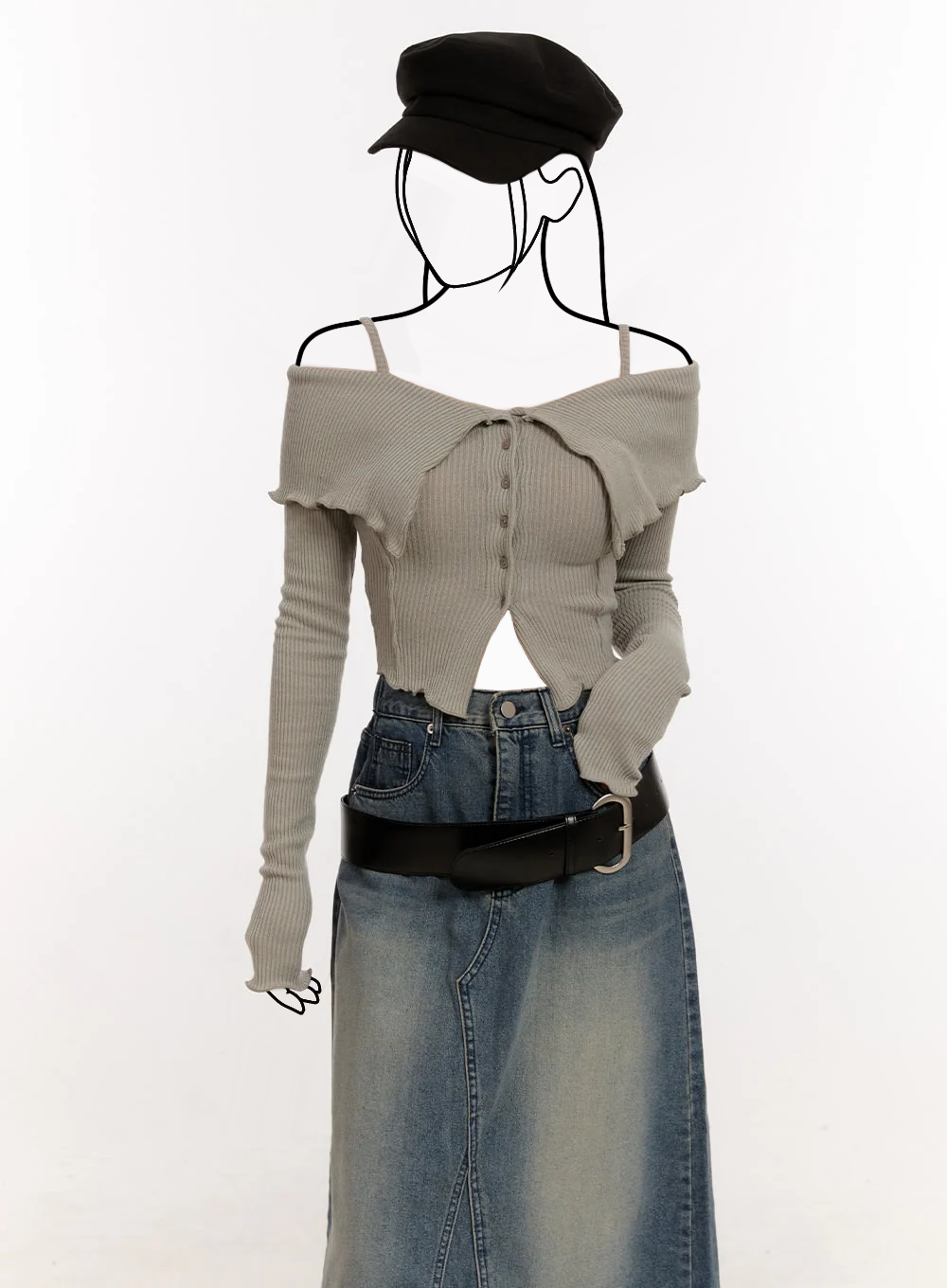 Crop top s odhalenými ramenami a ramienkami