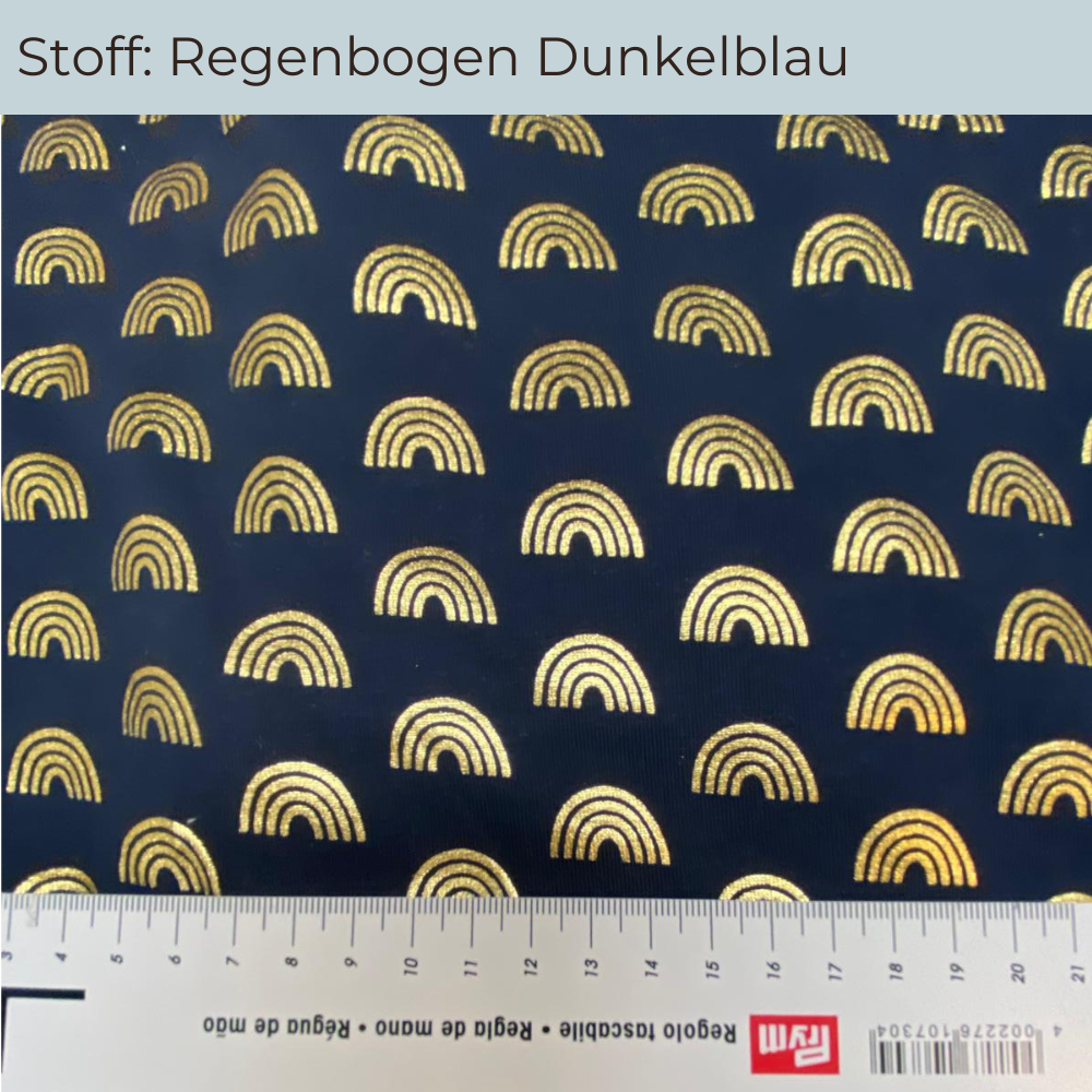 Stoff Regenbogen Dunkelblau