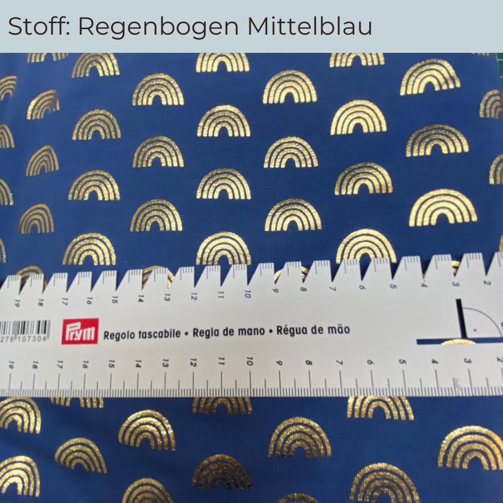 Stoff Regenbogen Mittelblau
