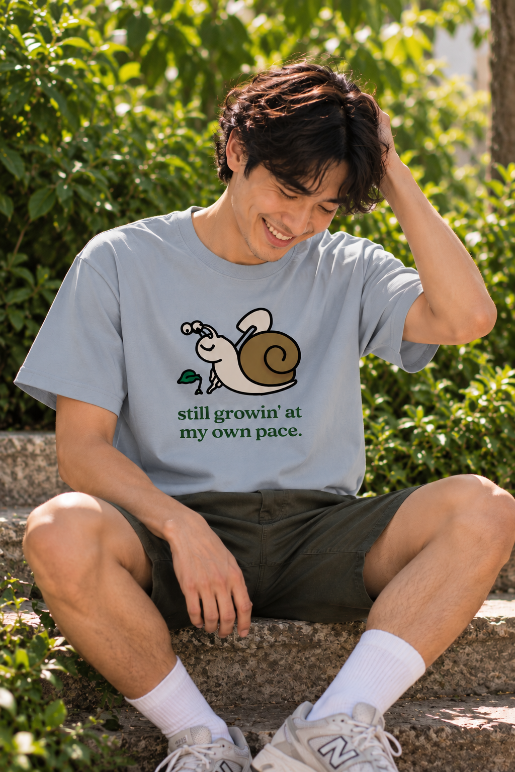 Sunlit Snail Tee Garden Portrait.png