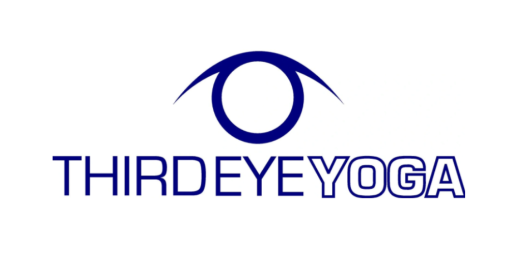 Logo for Third Eye Yoga featuring a stylized eye with a circular center and curved lines above it, with the text 'Third Eye Yoga' below.