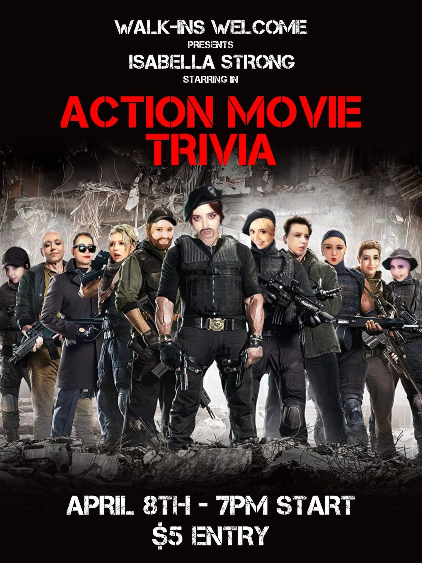 Yippee ki yay mother f*ckers, it&rsquo;s Action Movie Trivia time, starring our favourite action hero @_isabella.strong as the host! 

April 8th from 7pm - $5 entry

Prizes for winners, losers will be &hellip; terminated.