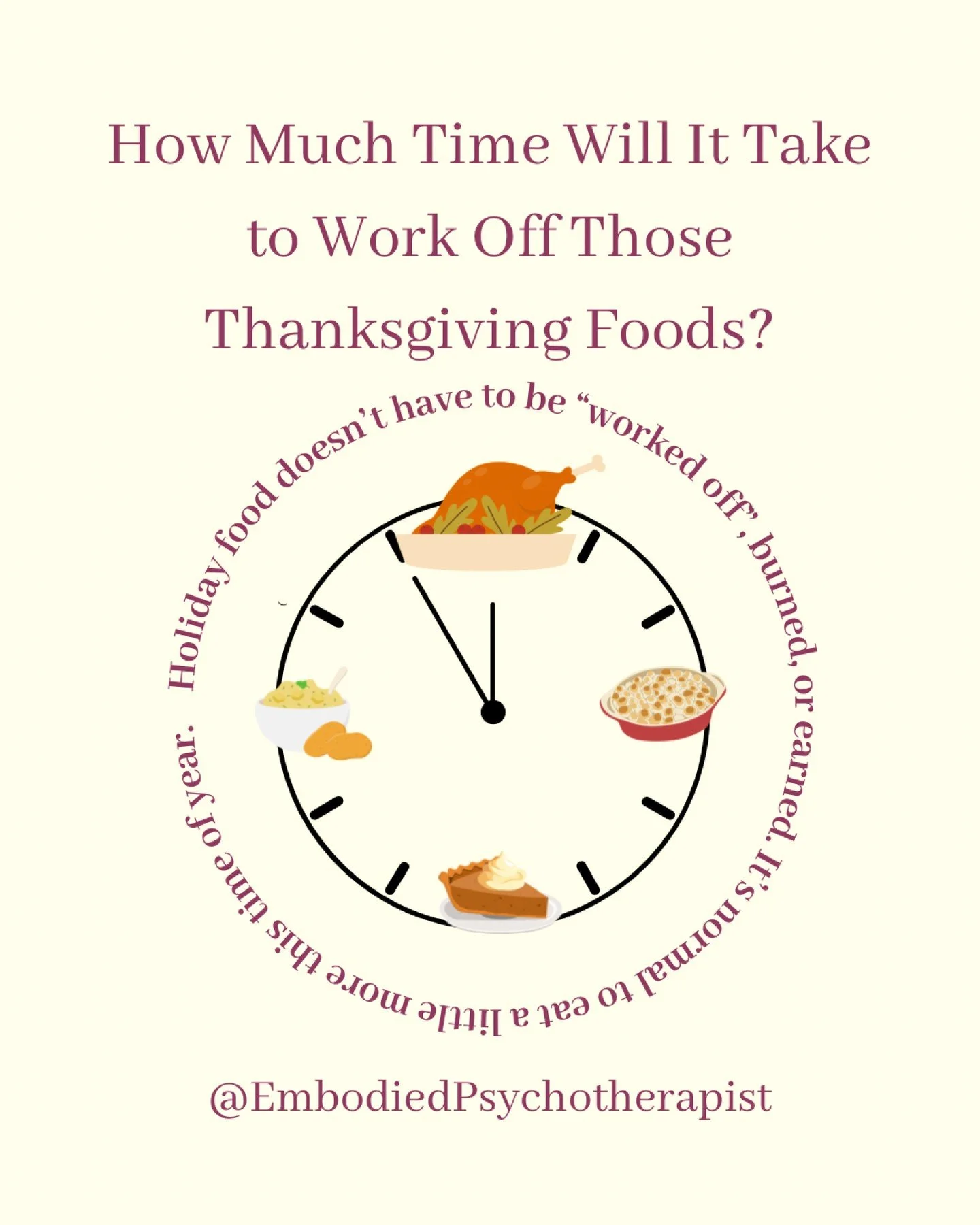 You don&rsquo;t need to work off Thanksgiving food.
And you don&rsquo;t need to earn your holiday favorites.

That mindset fuels guilt, shame, and disordered eating patterns. Holiday food is normal. Enjoying it is normal. Connection and nourishment m