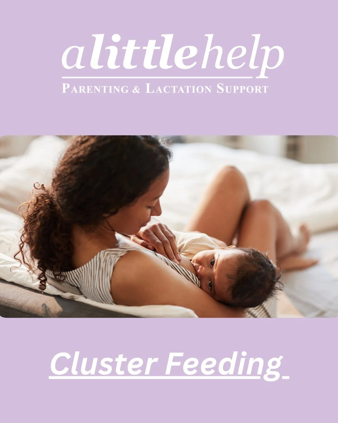 Cluster feeding can feel exhausting and confusing, but here's the thing. It's important to know if what your baby is doing is actually cluster feeding or a sign that some help is needed. 

Cluster feeding is when a baby (usually a baby over 2-3 weeks