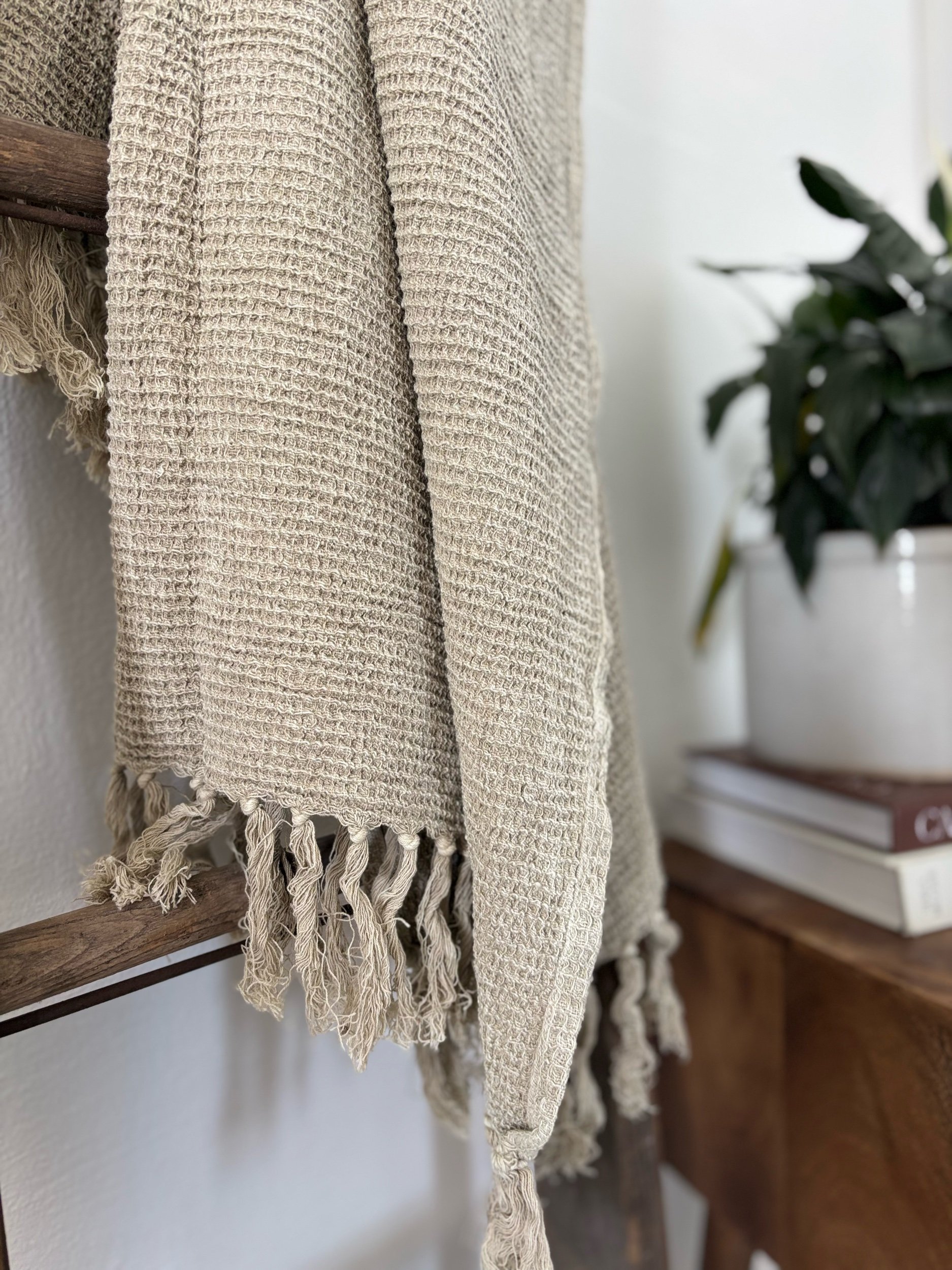 Waffle Weave Throw Blanket