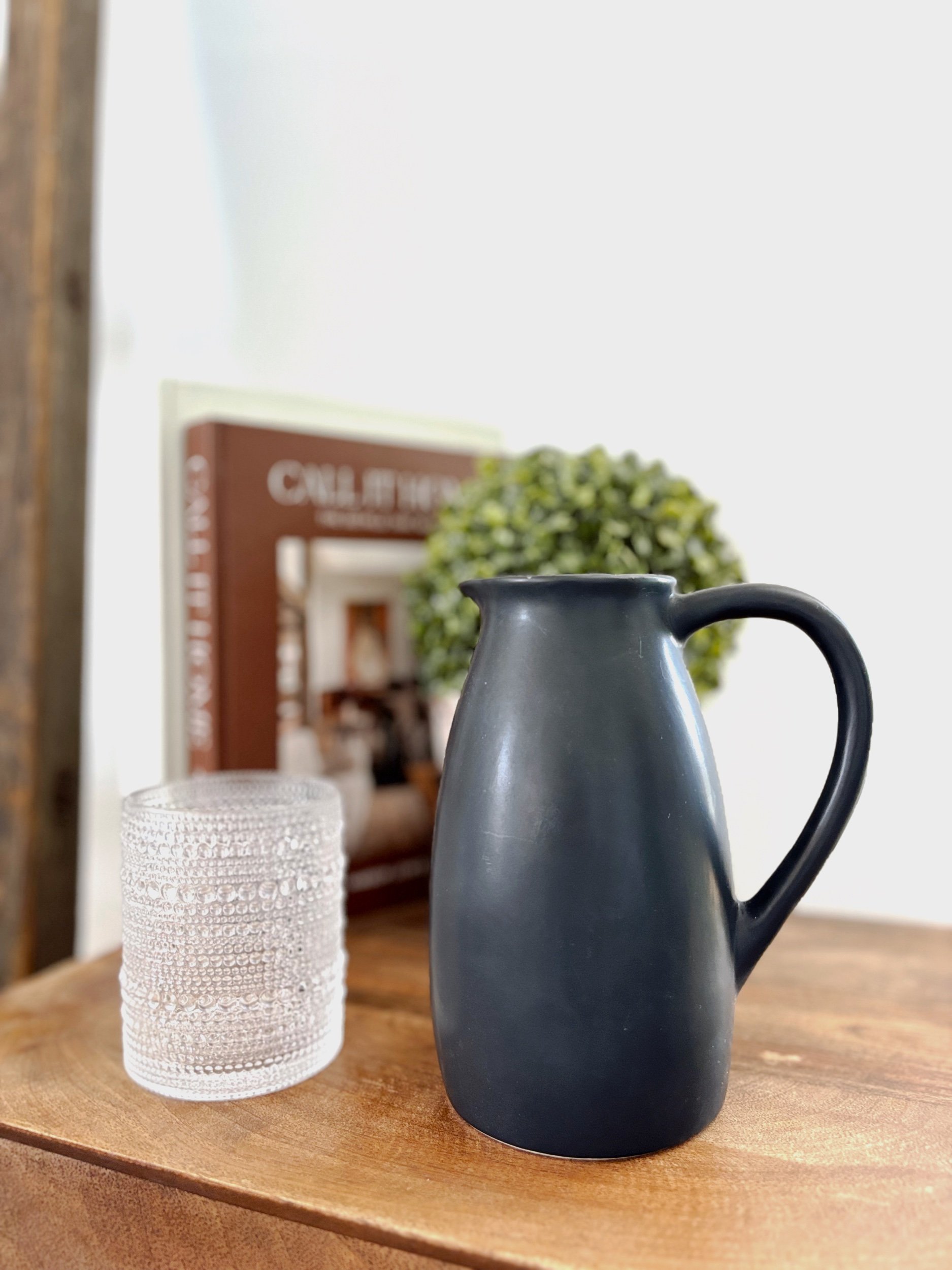 Black Ceramic Pitcher