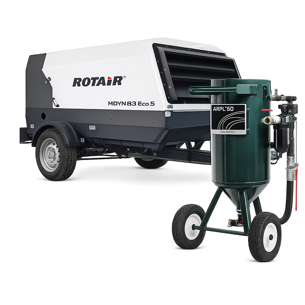 Applied 140 Litre Shot Blasting Machine & MDVN 83 Blasting Package