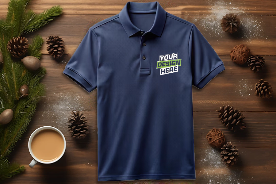 Custom Breast Logo Back Print Polo Shirt – High-Quality Branded