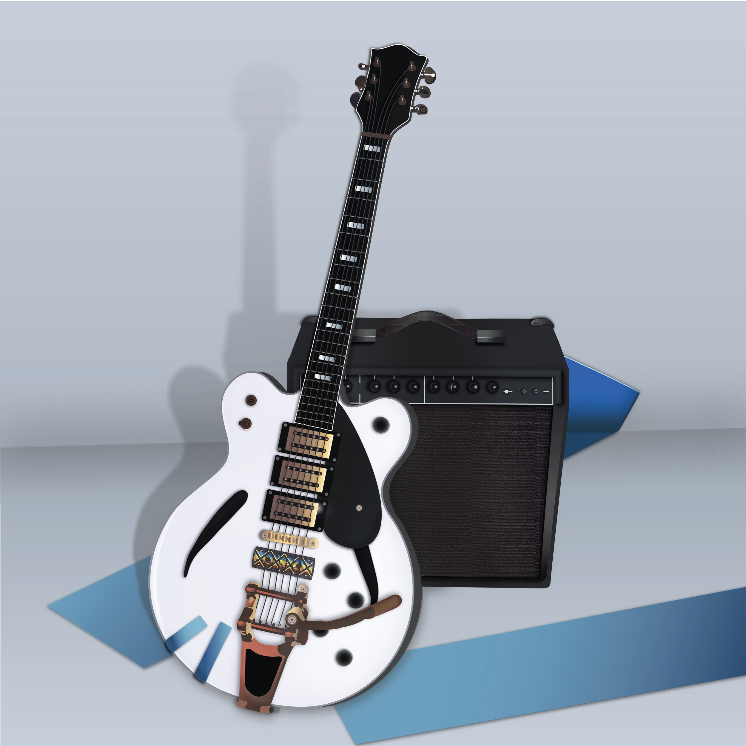 River Tape Guitar - Print Design