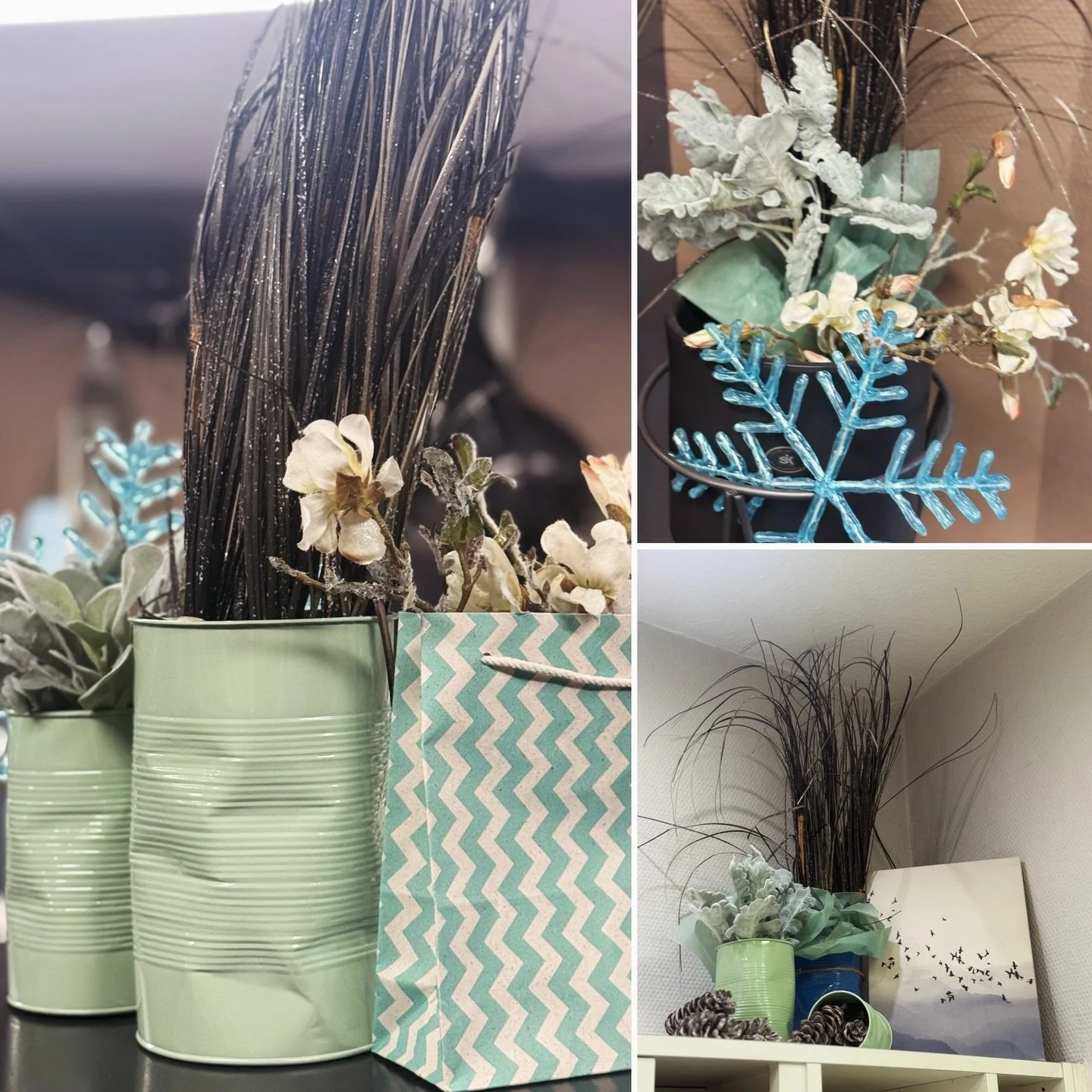 Winterliche Deko bei Friseur Nelson ❄️ 💇🏼&zwj;♀️ 

#lovemyjob🩵#winter #visualmerchandising #decoration #shopwindow #happy #schaufenster