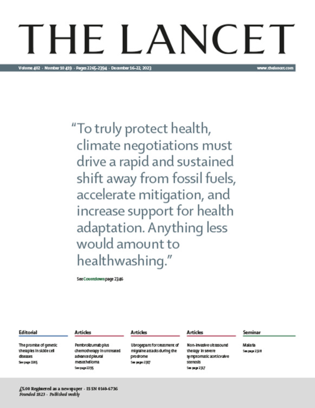 The 2023 report of the Lancet Countdown on health and climate change.