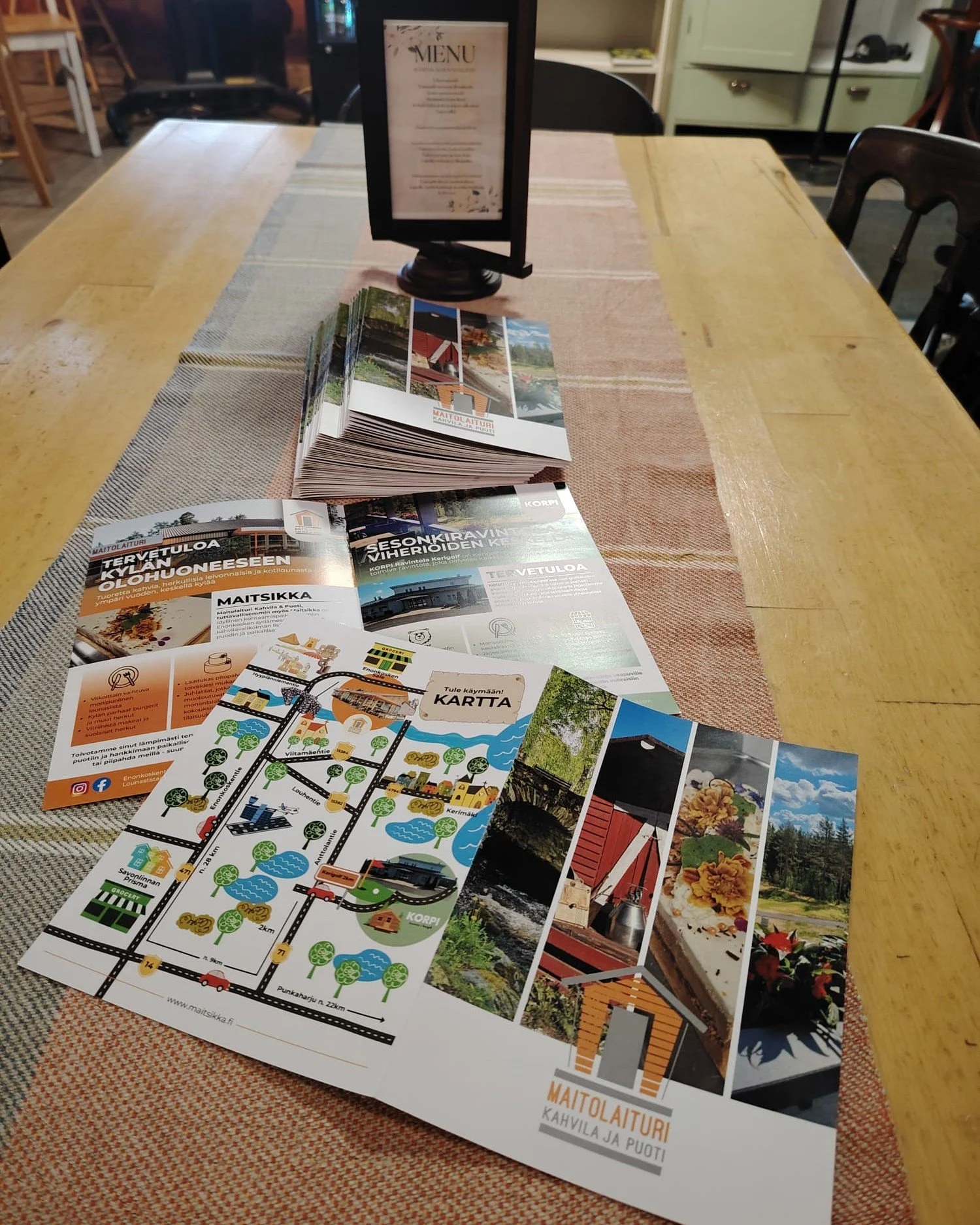 Meille on saapunut uusia esitteit&auml;, joissa esitell&auml;&auml;n sek&auml; Maitolaiturin ett&auml; Kerigolfin klubiravintolan palvelut! ✨😊