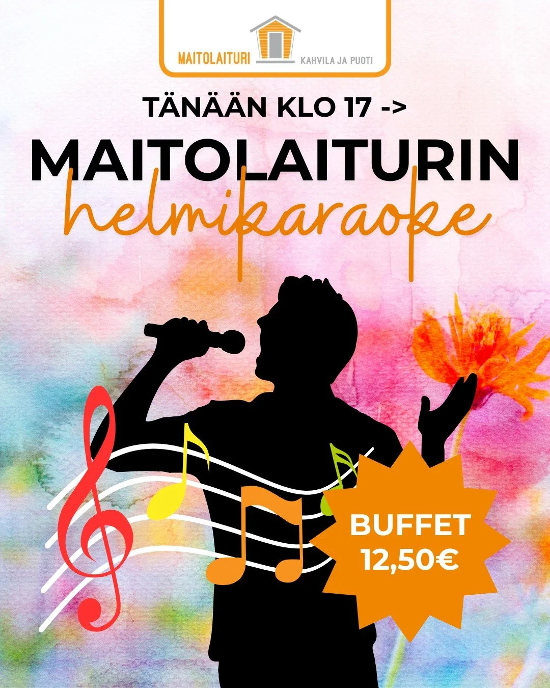 T&auml;n&auml;&auml;n palvelemme poikkeuksellisesti klo 10-21 (00) ja illalla p&auml;&auml;st&auml;&auml;n pitk&auml;st&auml; aikaa laulamaan karaokea ja nauttimaan iltapalabuffetista! Buffetin hinta on 12,50&euro; ja laulamaan p&auml;&auml;see tiete