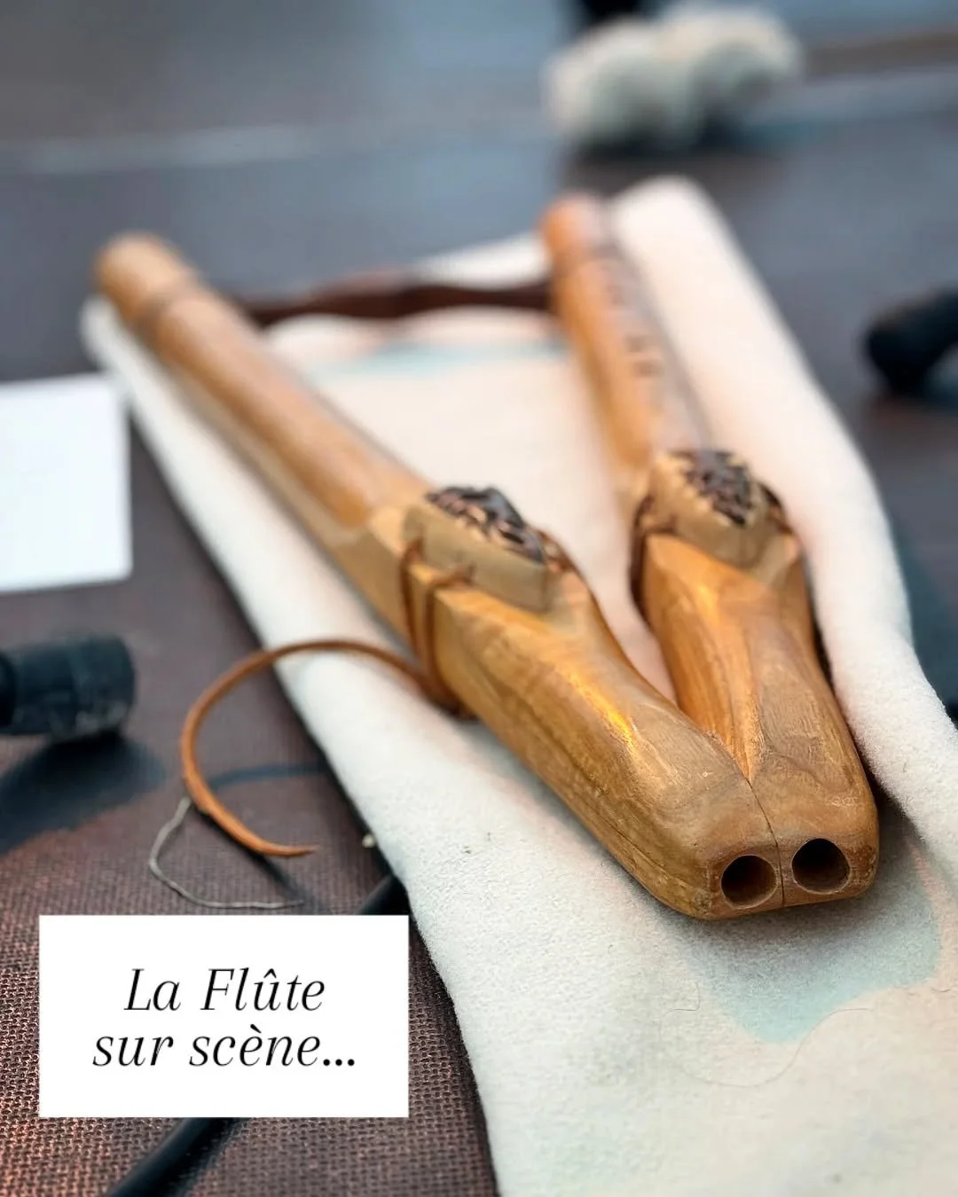 Ma fl&ucirc;te double, sur sc&egrave;ne.
Souvenir d&rsquo;un concert &agrave; la F&ecirc;te de la musique, l&rsquo;an dernier &ndash; un moment vibrant, collectif, joyeux.
Le souffle sacr&eacute; en mouvement, dans l&rsquo;&eacute;lan d&rsquo;un publ