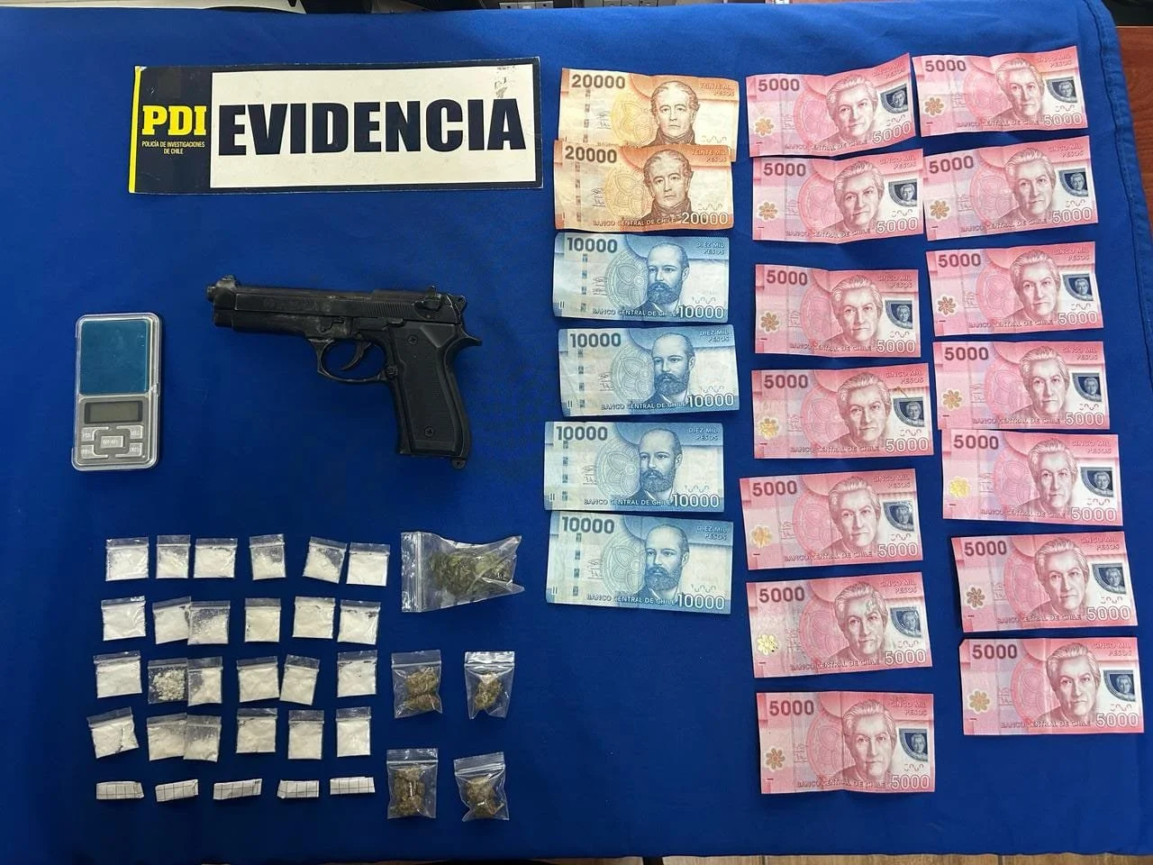 PDI detiene a sujeto por microtráfico y tenencia de arma en Chillán