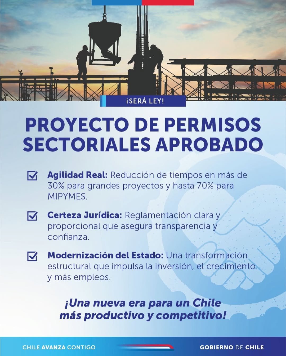 Proyecto de Permisos Sectoriales es despachado a Ley tras su aprobación en la Cámara de Diputadas y Diputados