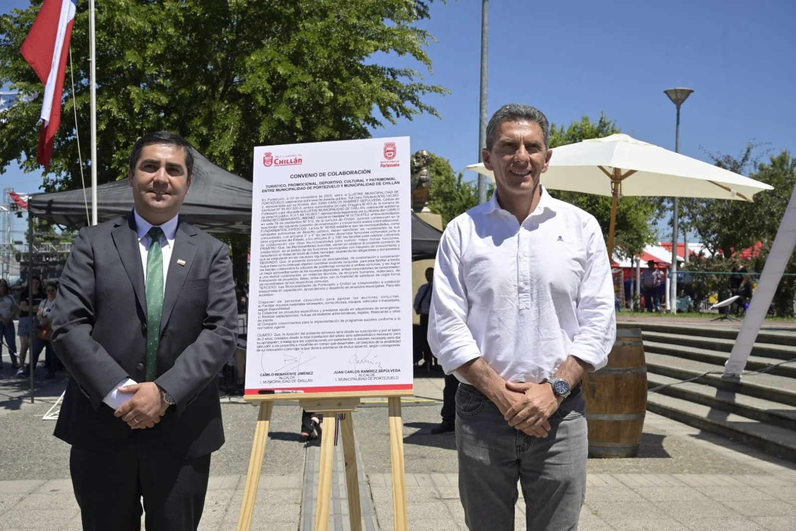 Alcaldes de Chillán y Portezuelo firman acuerdo de colaboración mutua