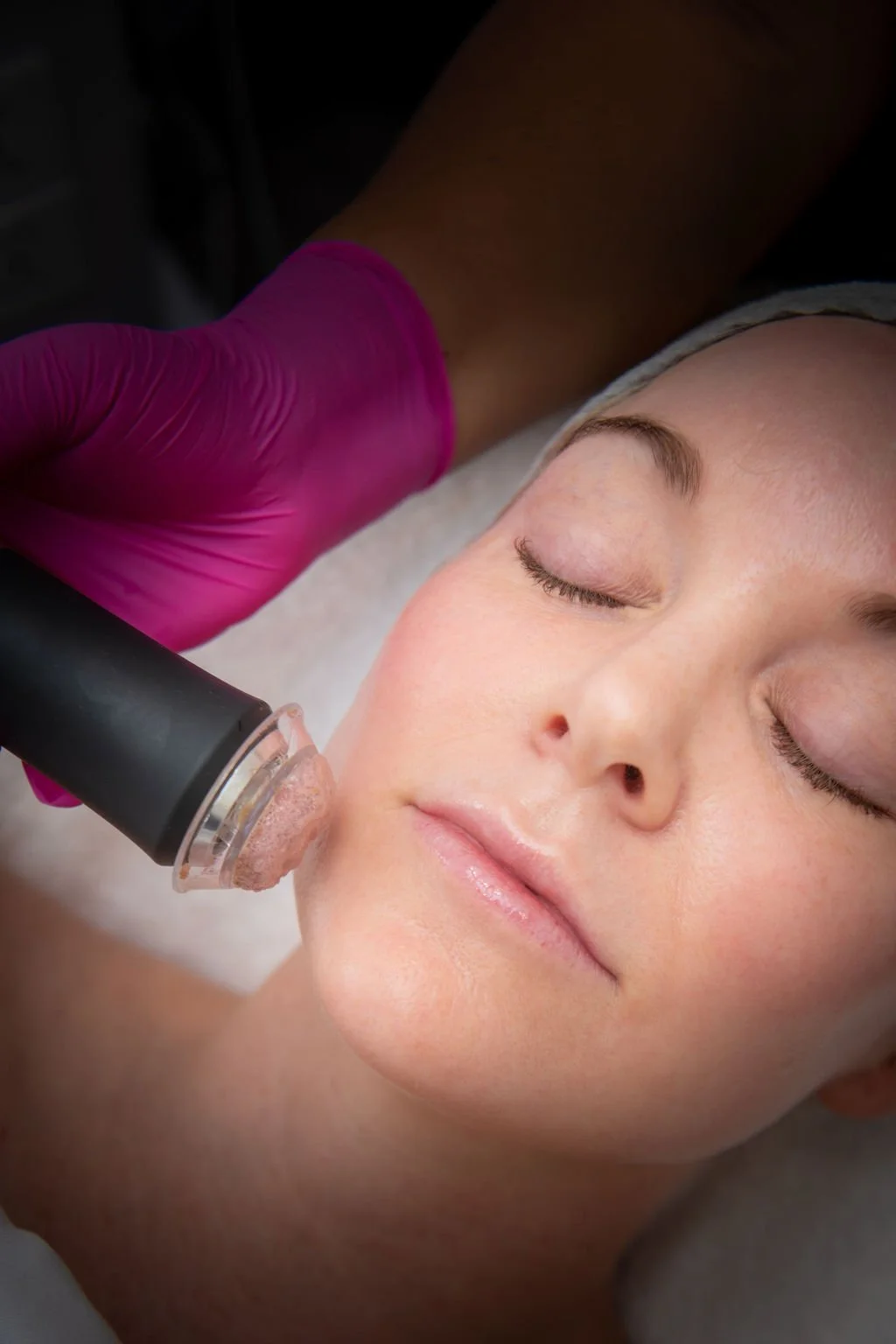 Geneo Glo2Facial treatments being applied at Tourmaline Skin Care & Laser in Tomball, TX (northwest Houston).