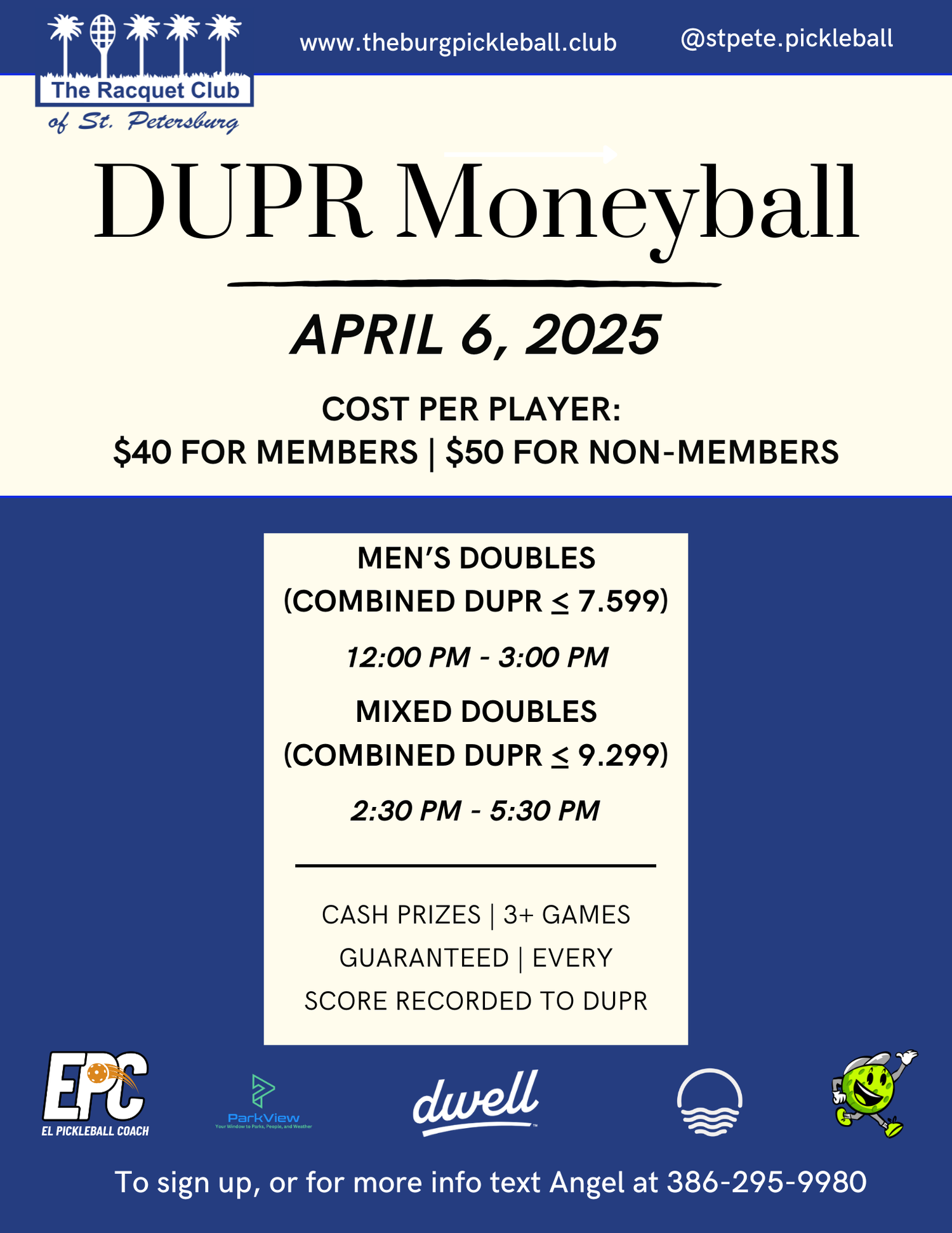 April 6 | DUPR Moneyball — The Burg Pickleball