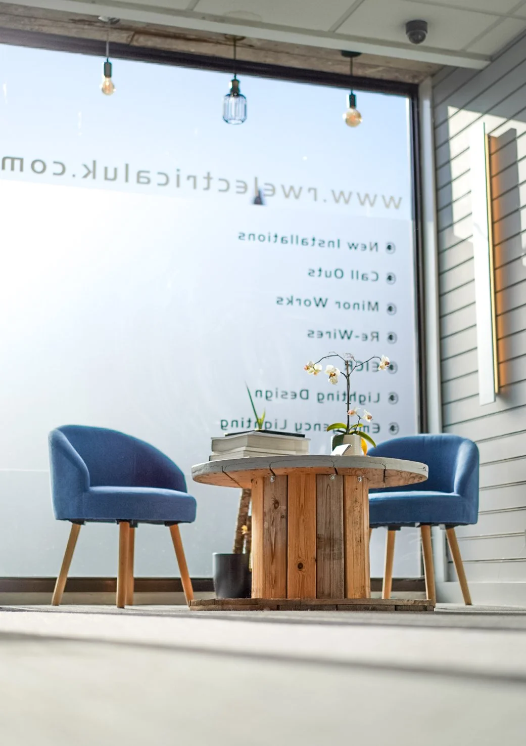 RW electrical office in west sussex , place for clients to come visit our showroom