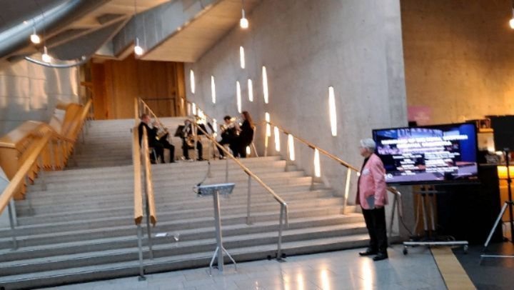 Commissioned by @rsnoofficial my Fanfare for Brass Quintet 'Arrival of the Motion Picture' was premiered this week in the Scottish Parliament. Written for @screenscots to celebrate the recent achievements in the Scottish film industry, I was invited