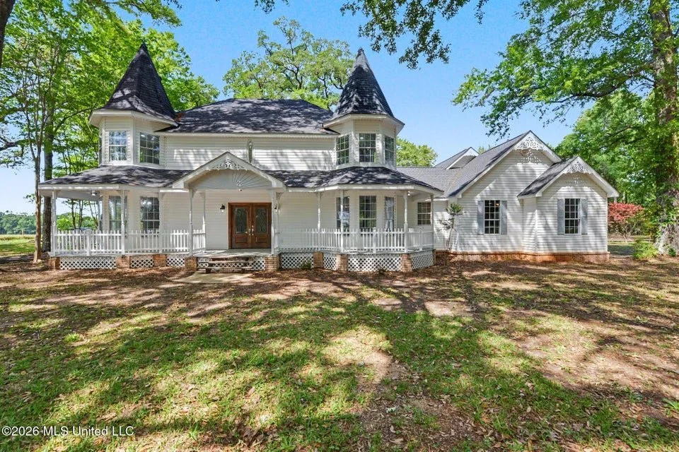 southern farmhouse that looks like a white castle in george county ms that was newly remodeled