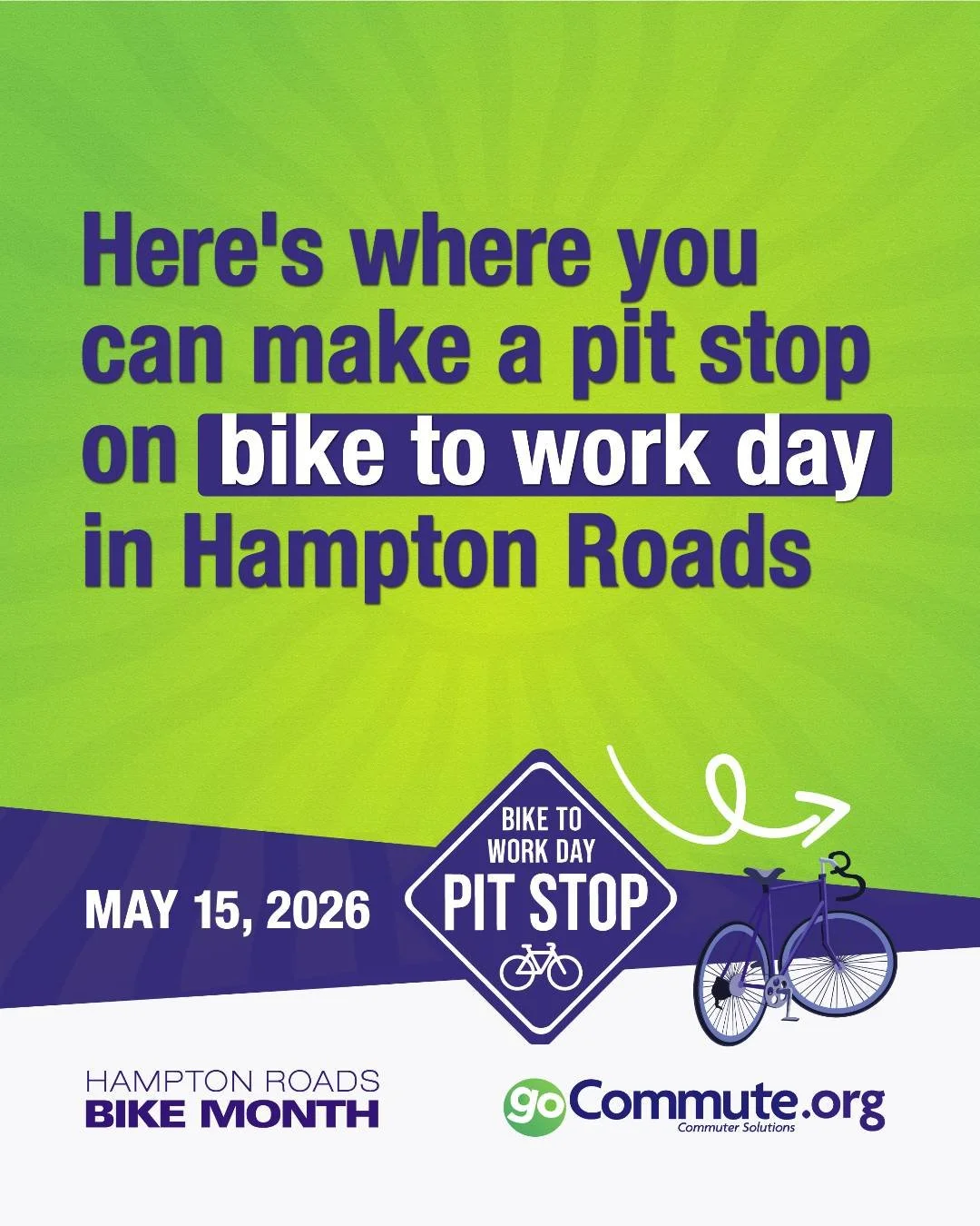 Bike to Work Day in 2️⃣ days! Here are some of the pit stops you can get snacks, water, and goodies from between 7am - 9am on Friday, May 15. 

These aren't all the stops, though. Check out our interactive map on our website! 👩&zwj;💻

Let's roll! ?
