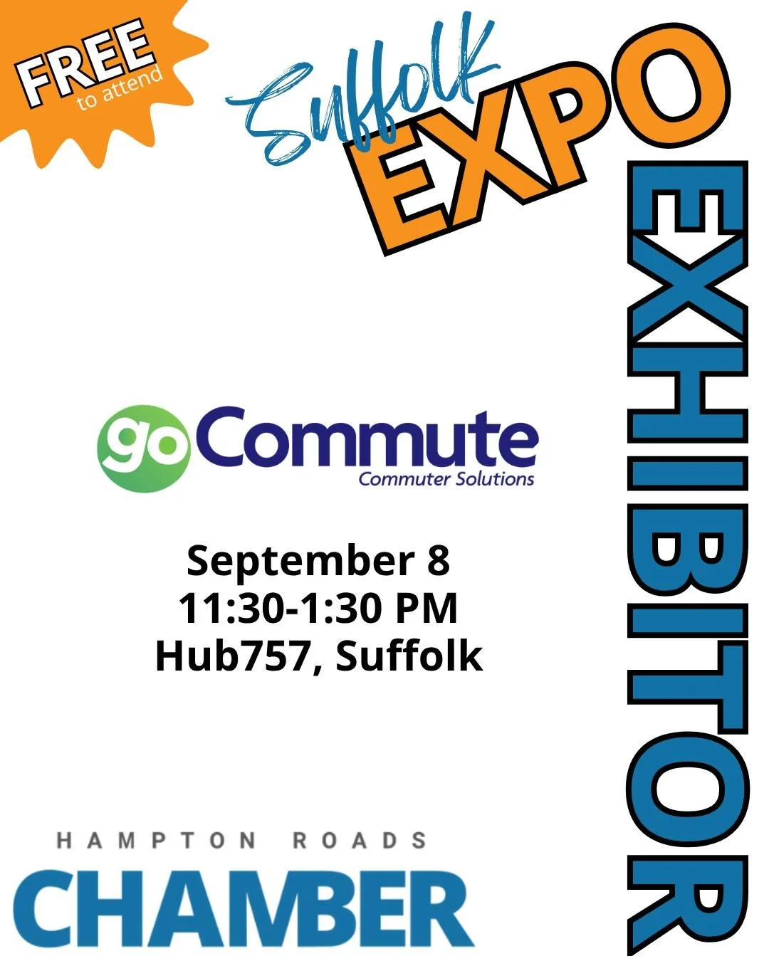 Next week! 📢 

We'll be at the annual Suffolk B2B Expo, hosted by @chamber757. 

If you're an employer invested in providing smarter commuter solutions for your employees, we'd love to see you. Stop by our table and learn how! 👋