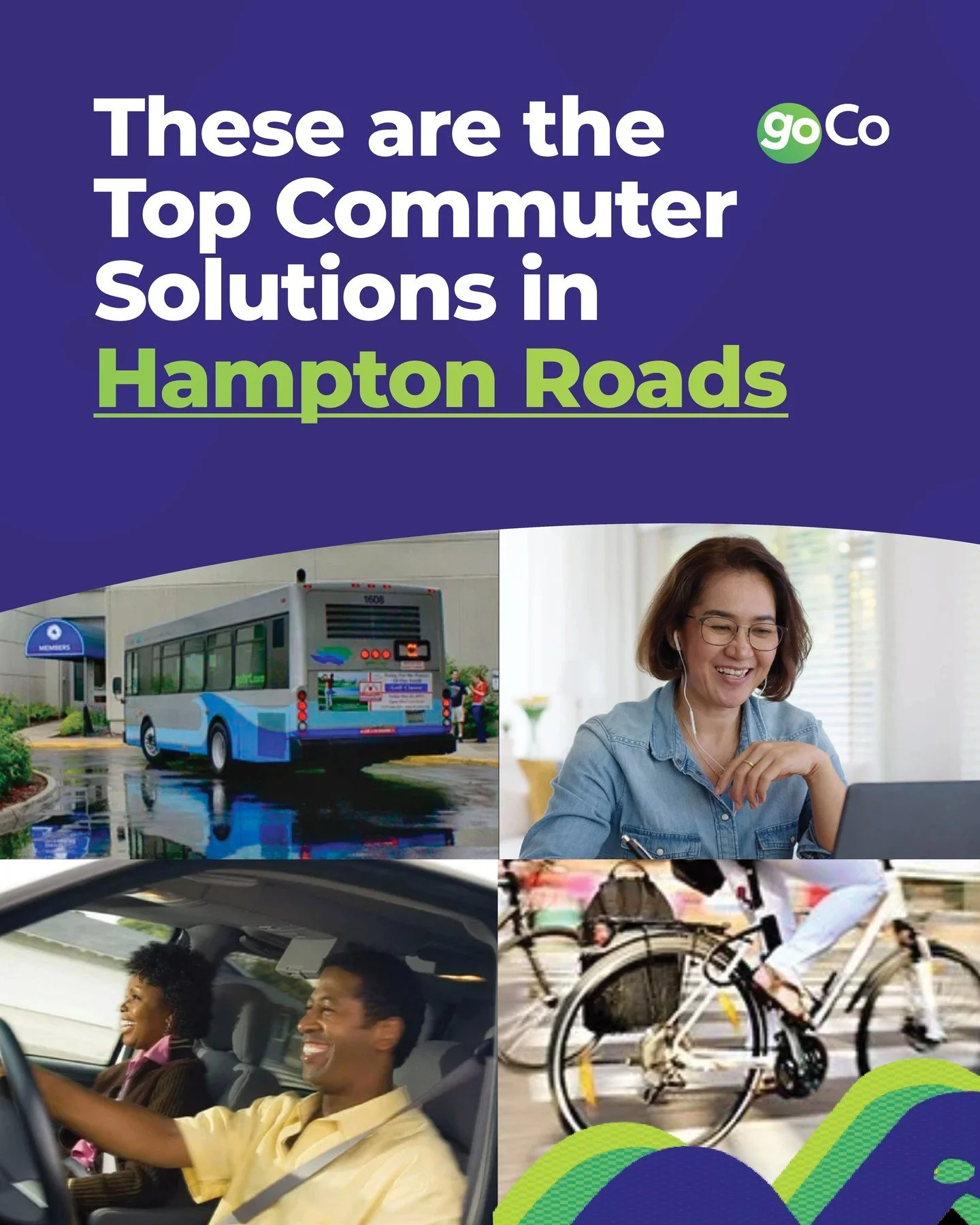 These are the top commuter solutions in Hampton Roads - and number 3 might not be what you think. 👩&zwj;💻

At goCommute, we specialize in finding the best commuter solutions for your business. Whether you're looking for carpool, vanpool, transit, b