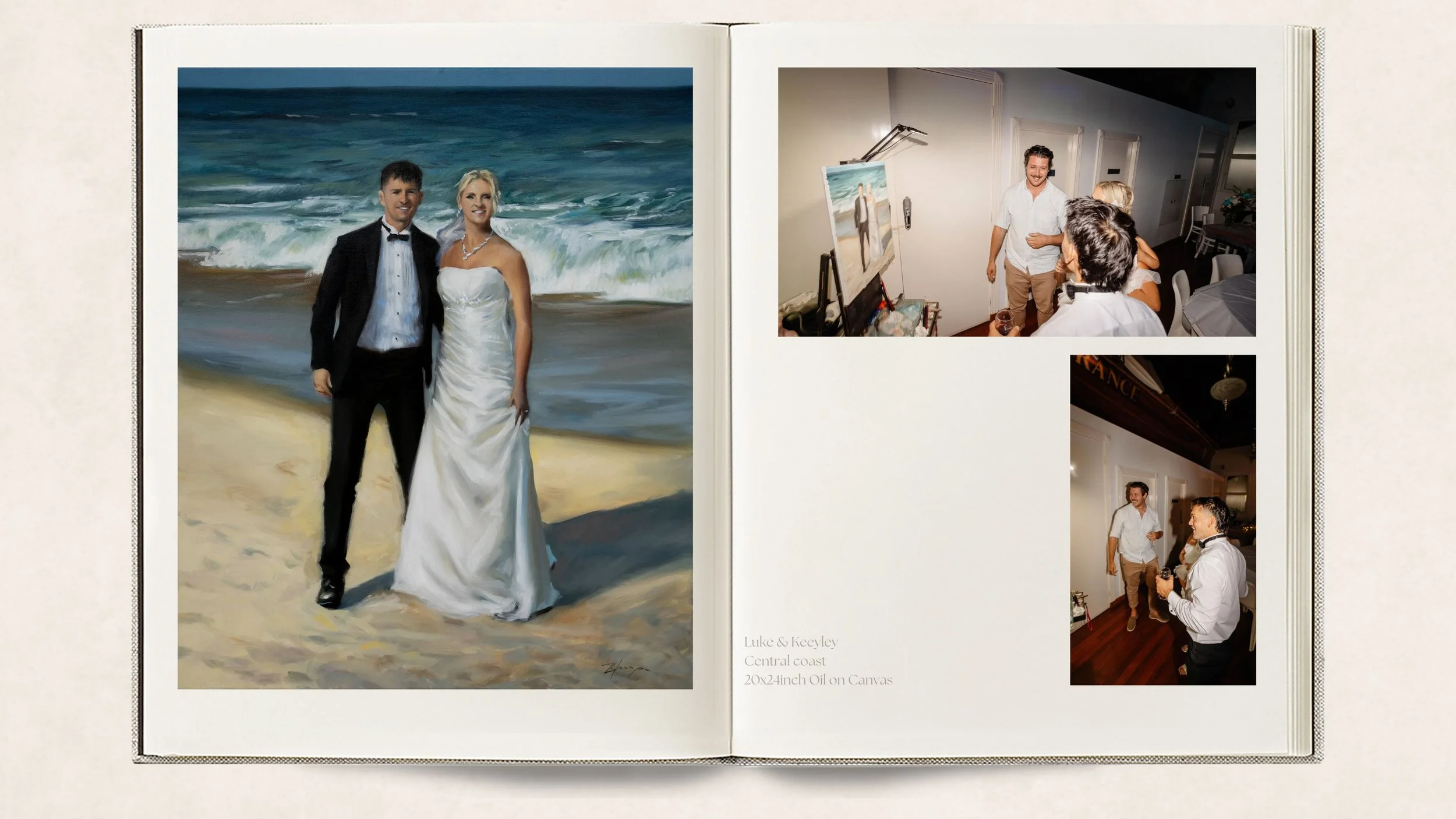 zac hampson professional artist doing live wedding paintings 