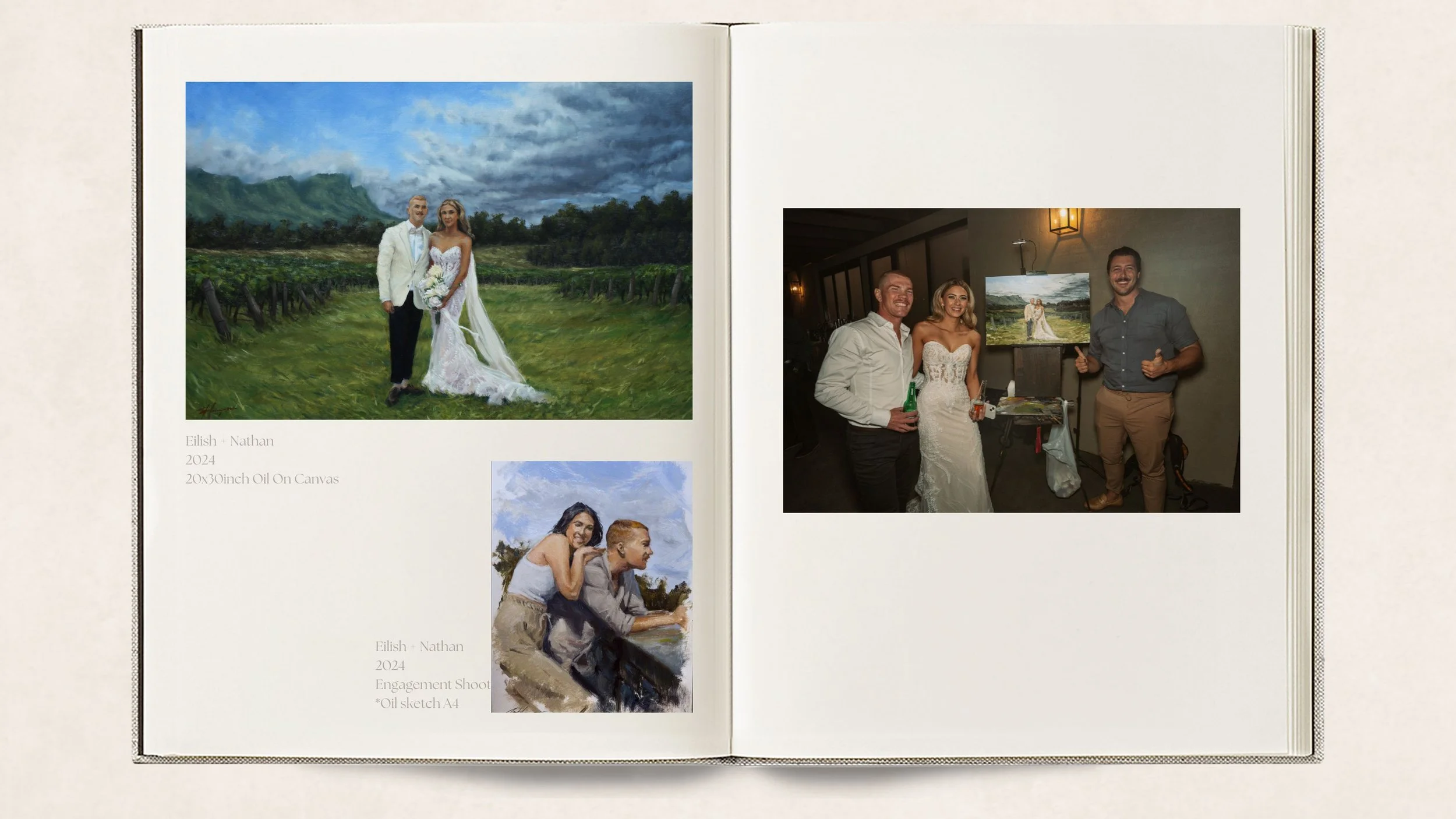 zac hampson professional artist doing live wedding paintings 