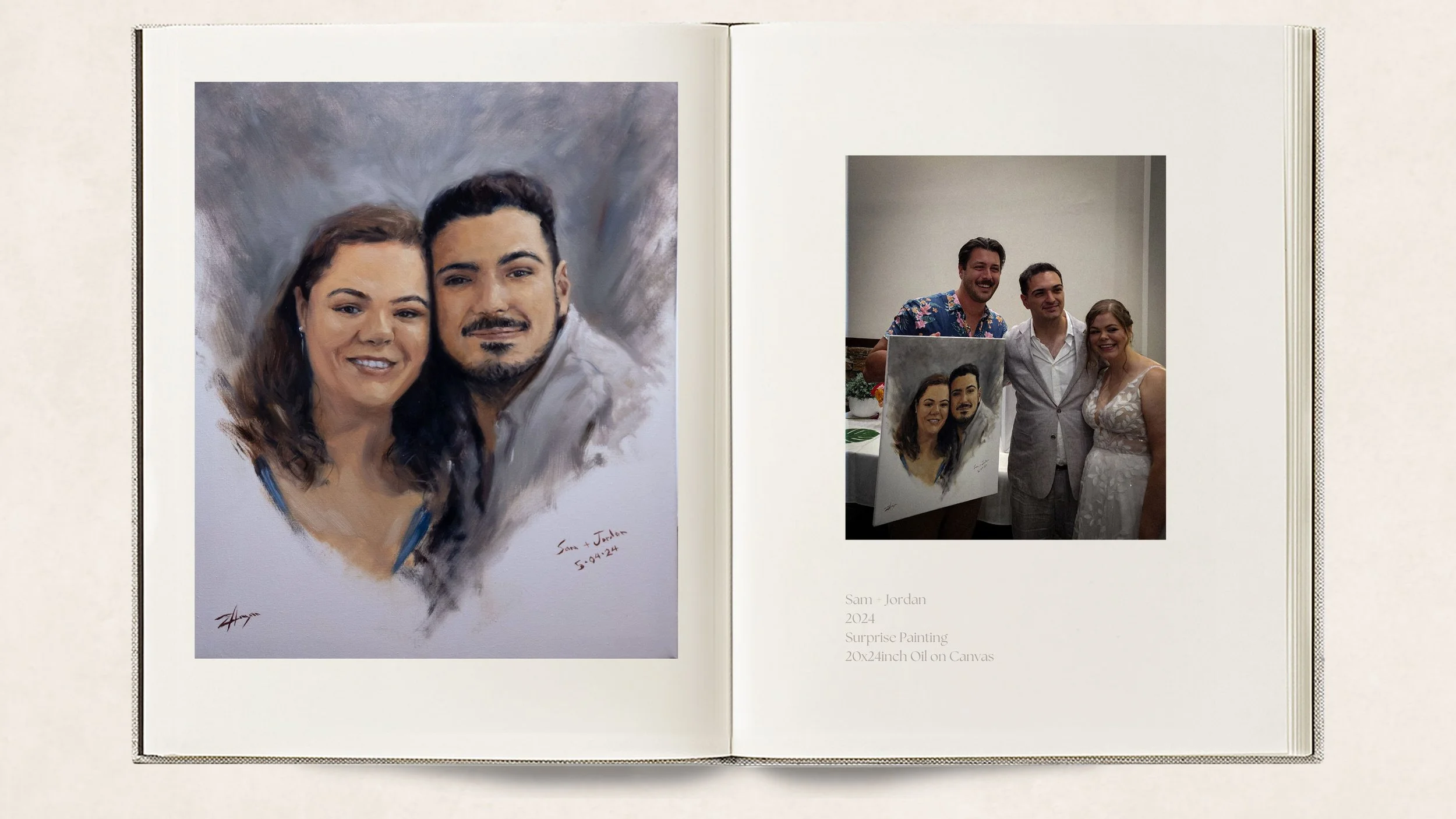 zac hampson professional artist doing live wedding paintings 