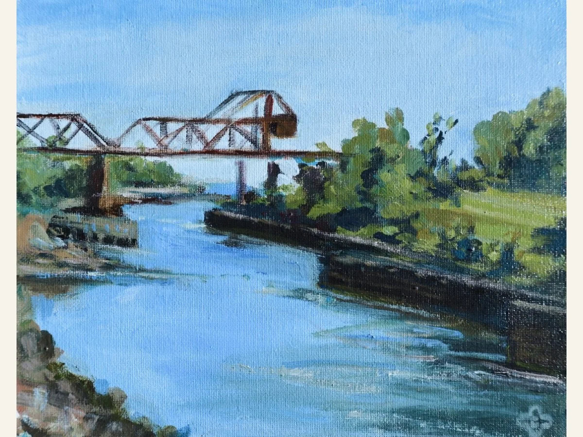 SOLD Seattle, WA | Ballard Locks, 8"x10", Acrylic on Board