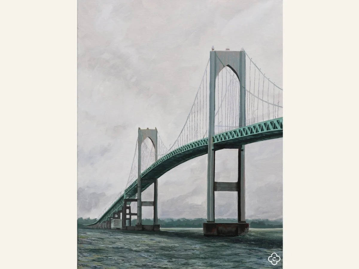 Newport Pell Bridge, 18"x24", Oil on Canvas