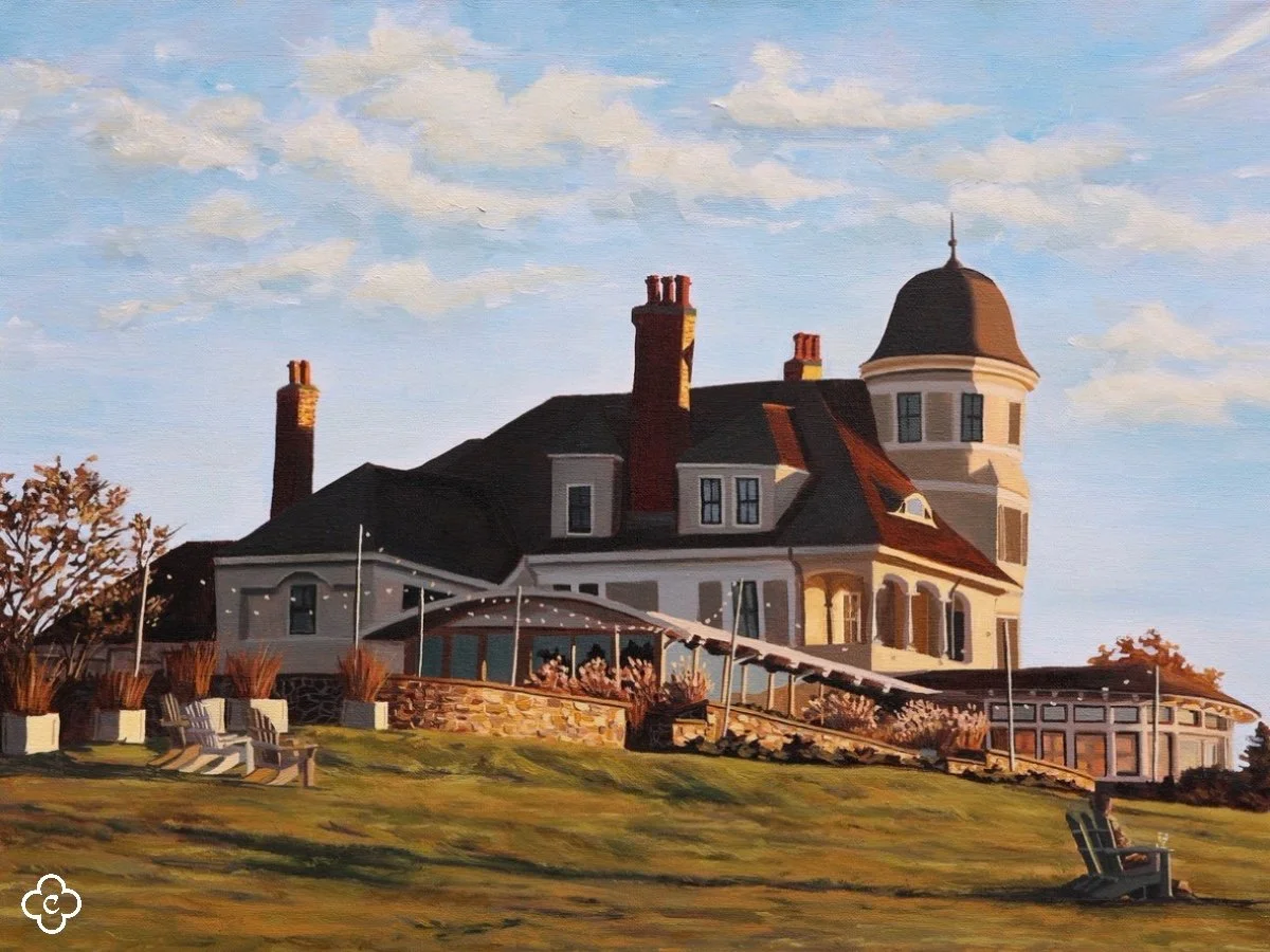 Sunset at Castle Hill Inn, 18"x24", Oil on Canvas