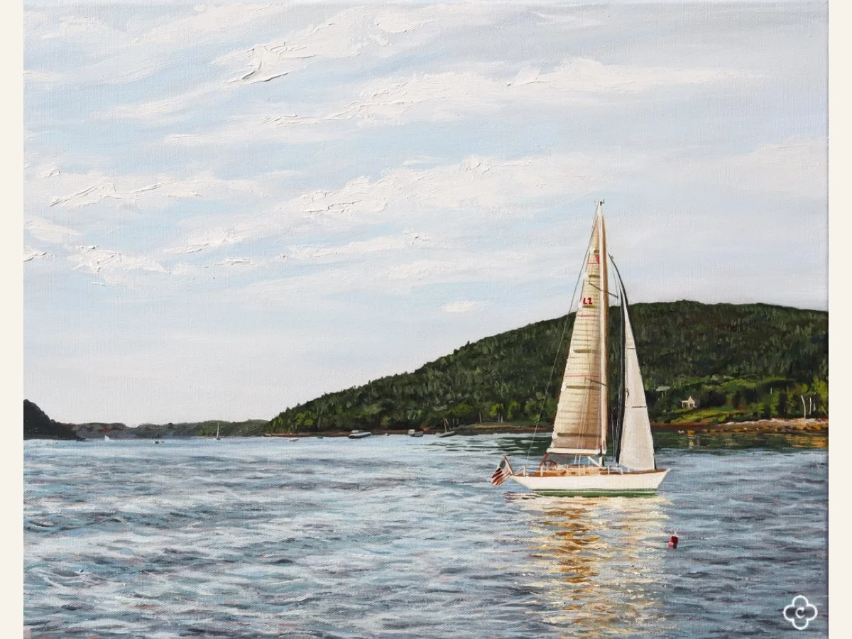 Sailing the Island, 16"x20", Oil on Canvas