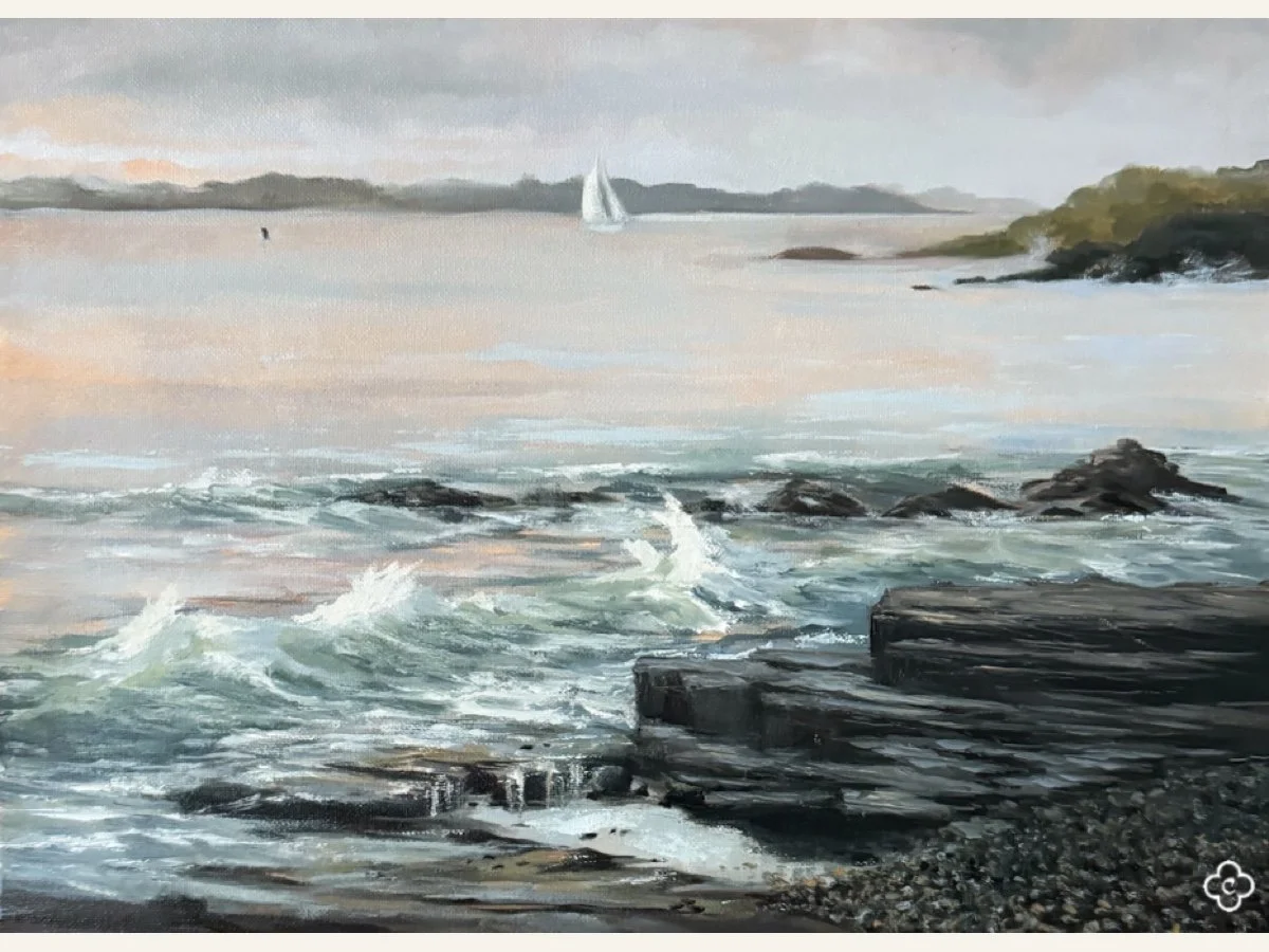 Newport, RI | Ocean Drive Tide, 12"x16", Oil on Board