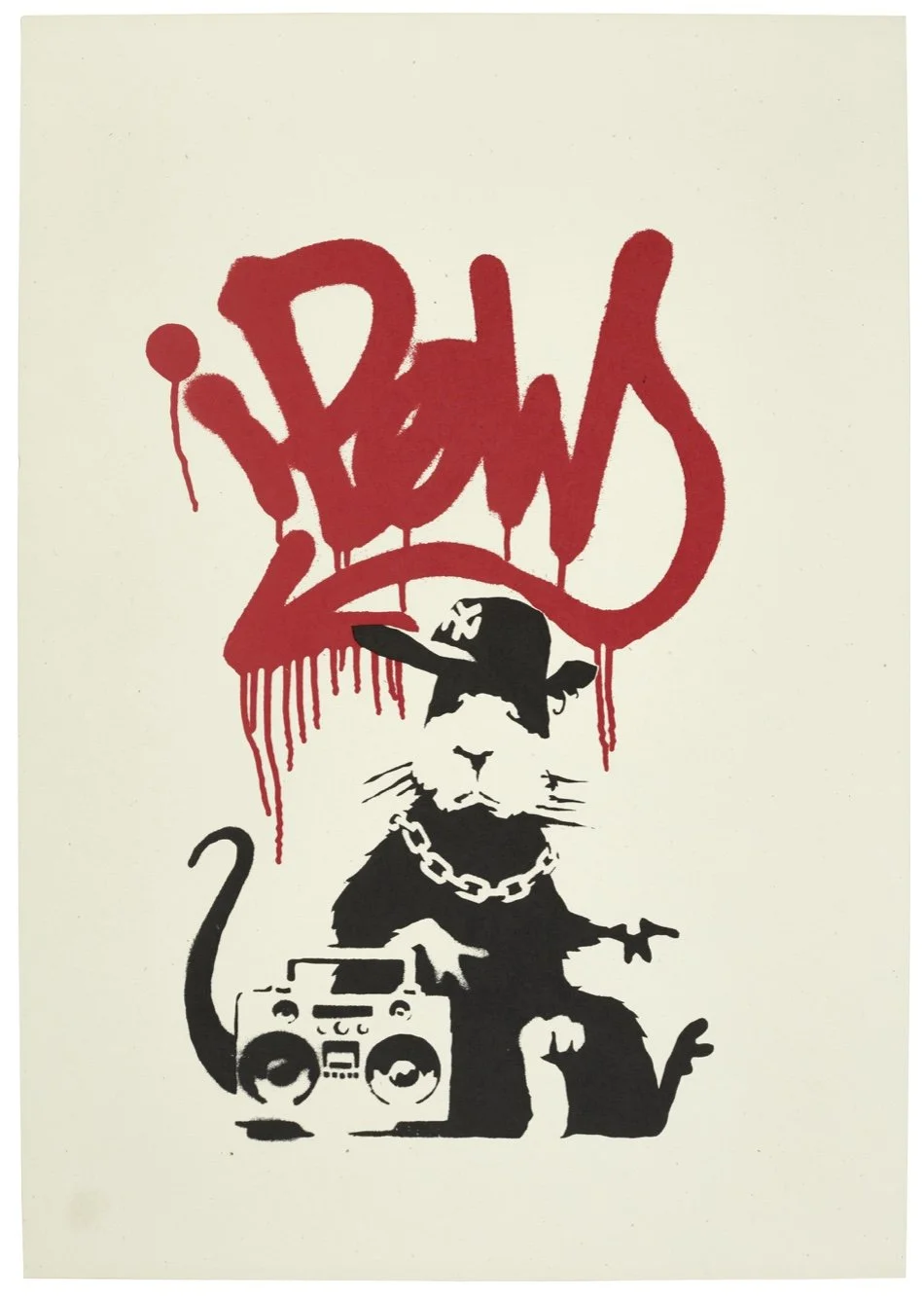 Banksy, Gangsta Rat (unsigned with PC), 2004 - SOLD