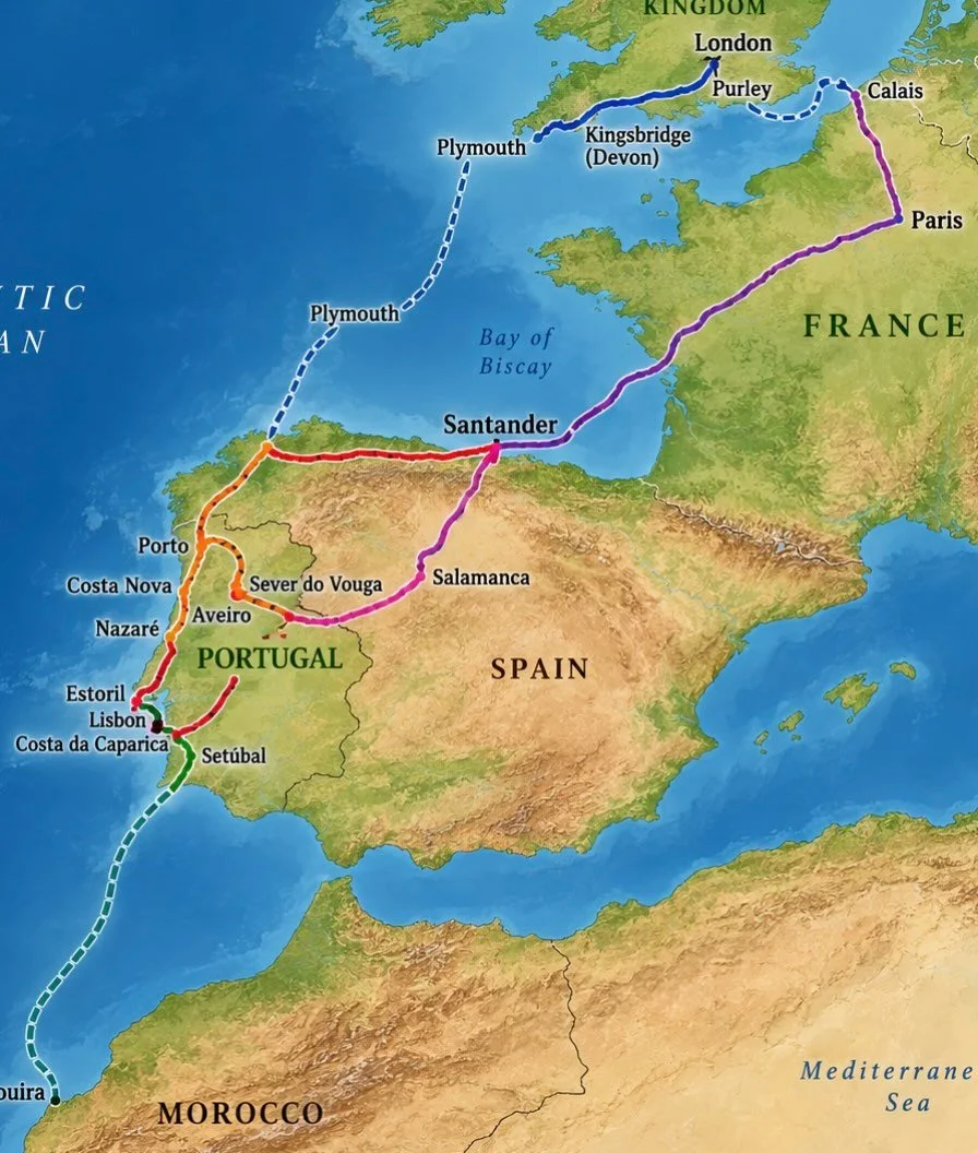 10 months. 5 countries. 19 destinations. Approximately 7,000 miles. One woman (moi), one adventurous little black poodle (Regbag), and a rather extraordinary adventure.

I&rsquo;m now on my way home through a wild storm on a ferry from Santander to P