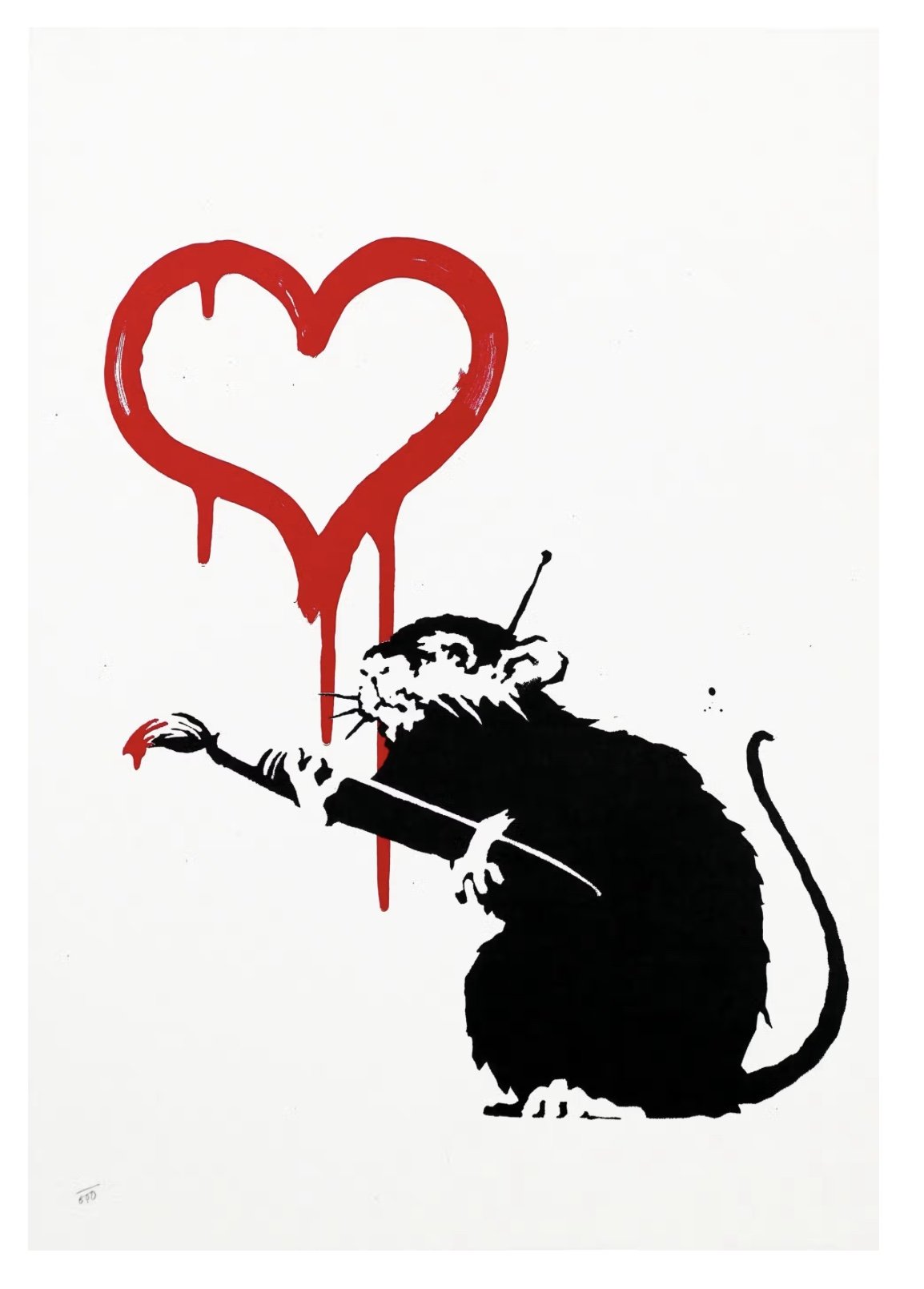 Banksy, Love Rat (unsigned with PC), 2004