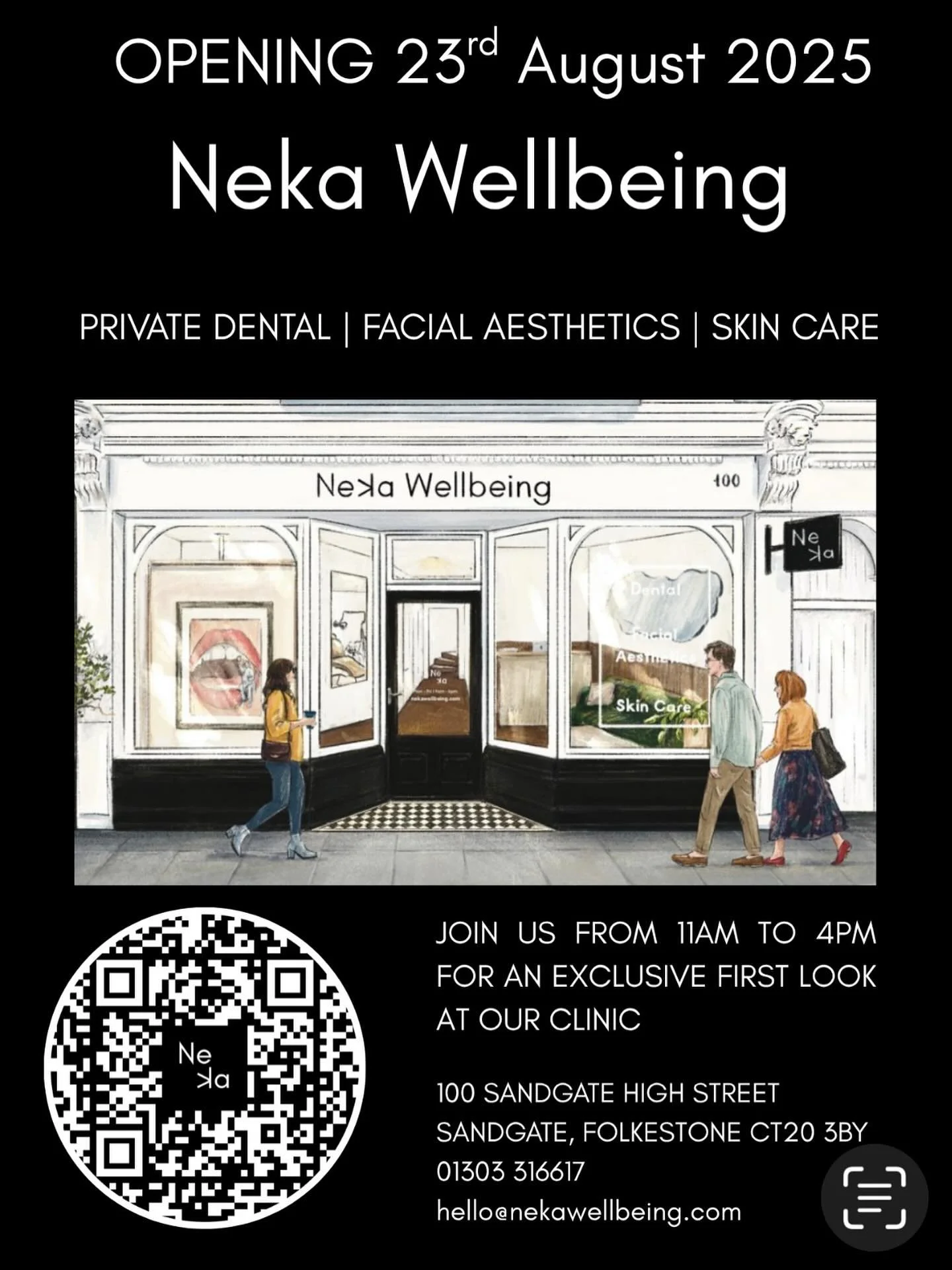 We are thrilled to announce an opening day of Neka Wellbeing, a private dental, facial aesthetics and skin care clinic in Sandgate. We warmly invite you to come and say hello👋 #localdentist #facialaesthetics #skinclinic #sandgate #folkestone #safefa