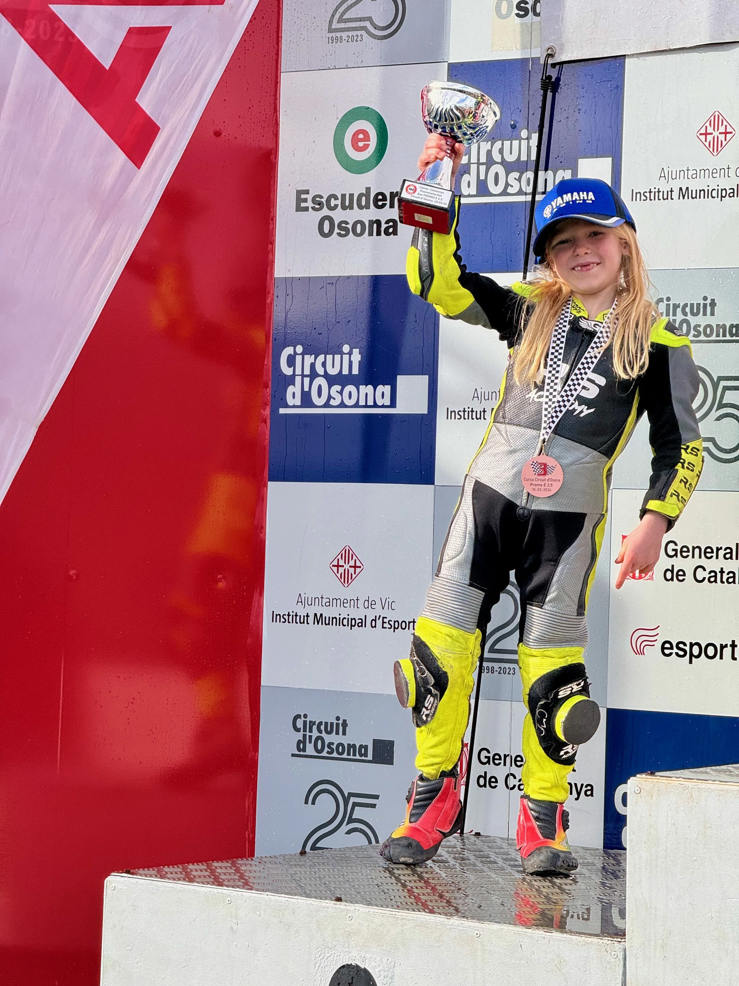 Zoë Dear on the Catalunya Cup Podium at the Circuit Osona