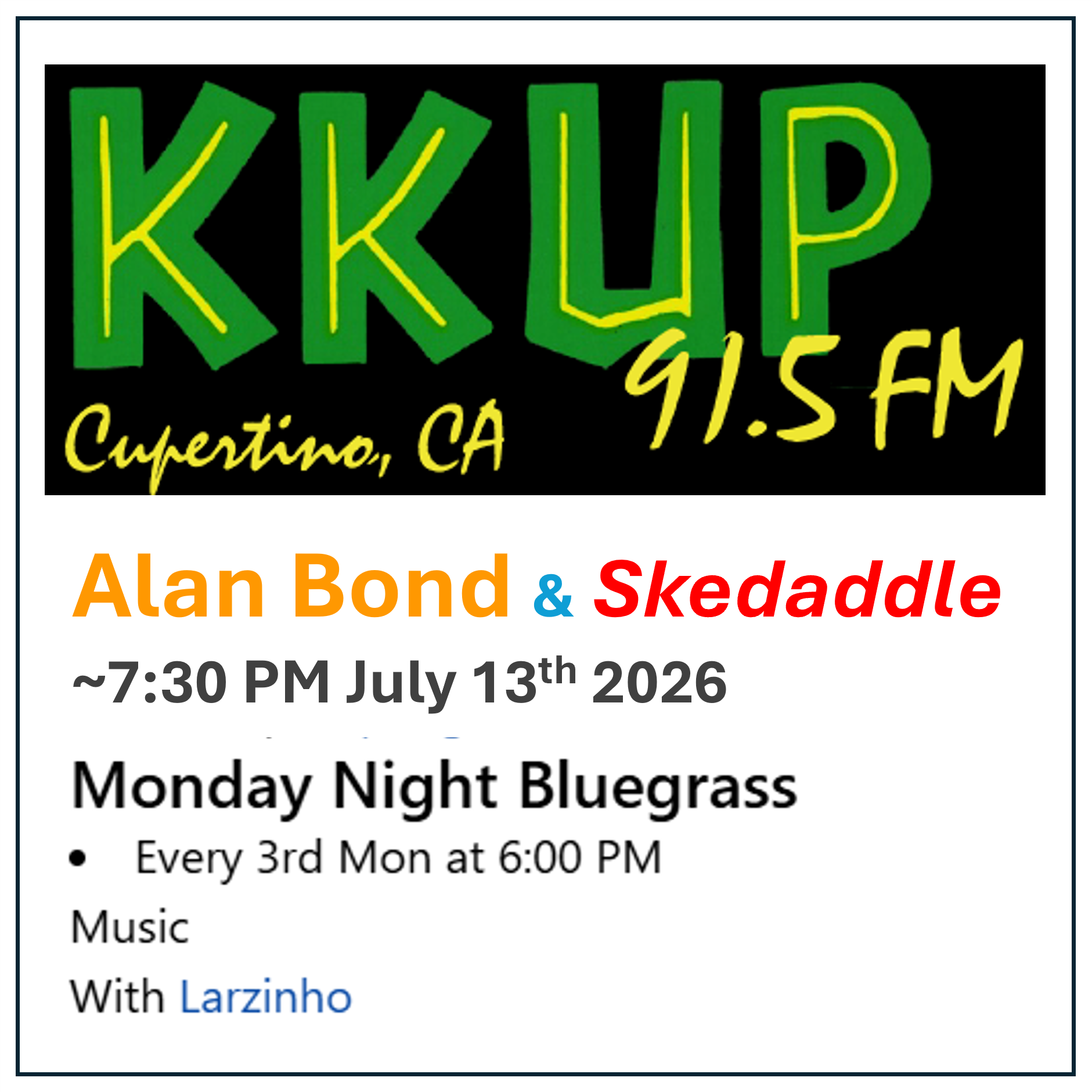 KKUP Radio Monday Night Bluegrass