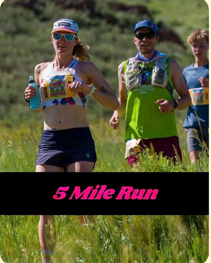 What?! Yep, we have 4 different running races at @summervibesrally - all on a super fun 2.5 mi mixed terrain course. Choose from:
* 5 Mile Classic 🏃&zwj;♂️ 
* 🐶Trail Dog Run
* @altrarunning ⛰️ Trail Run Relay 
* @oskarblues Beer 🍻 Relay!
This year