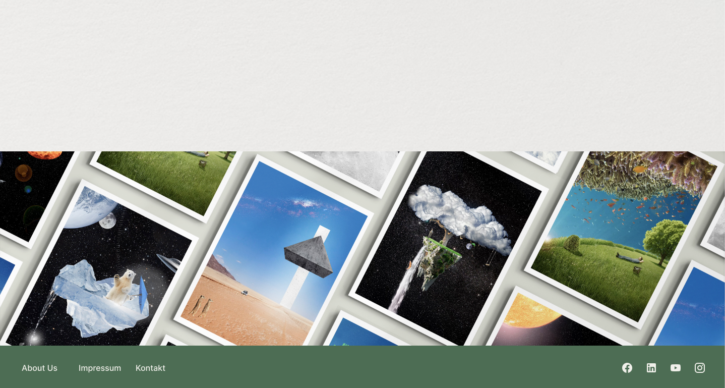 Sammlung von surrealen und fantasievollen digitalen Kunstwerken, darunter Weltraum, Natur und surrealistische Szenen.