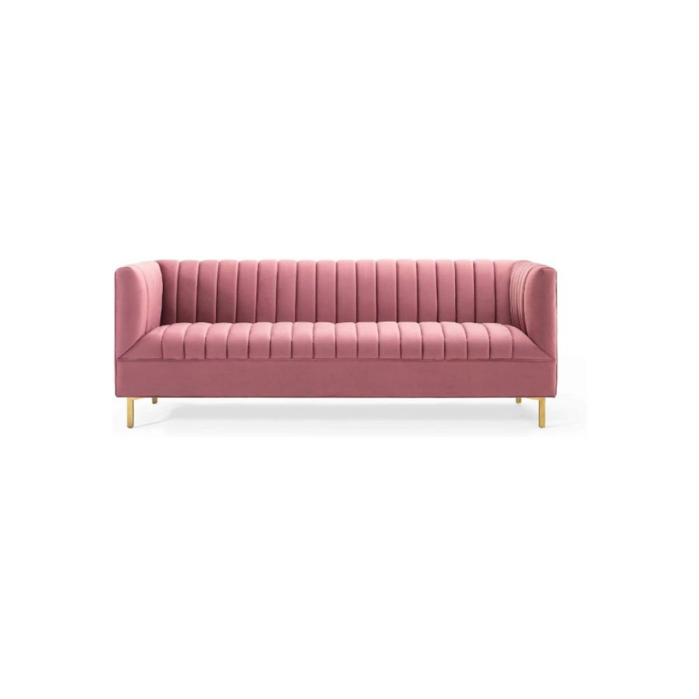 Dusty Rose Channel Sofa