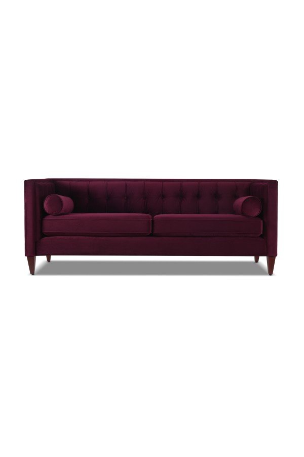 Wine Velvet Sofa — A Novel Affair