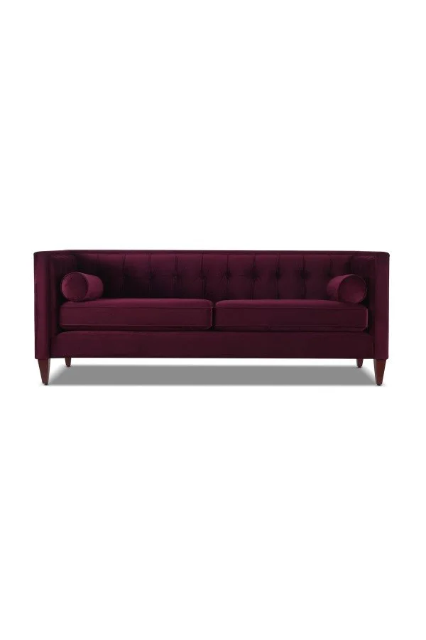 Wine Velvet Sofa — A Novel Affair